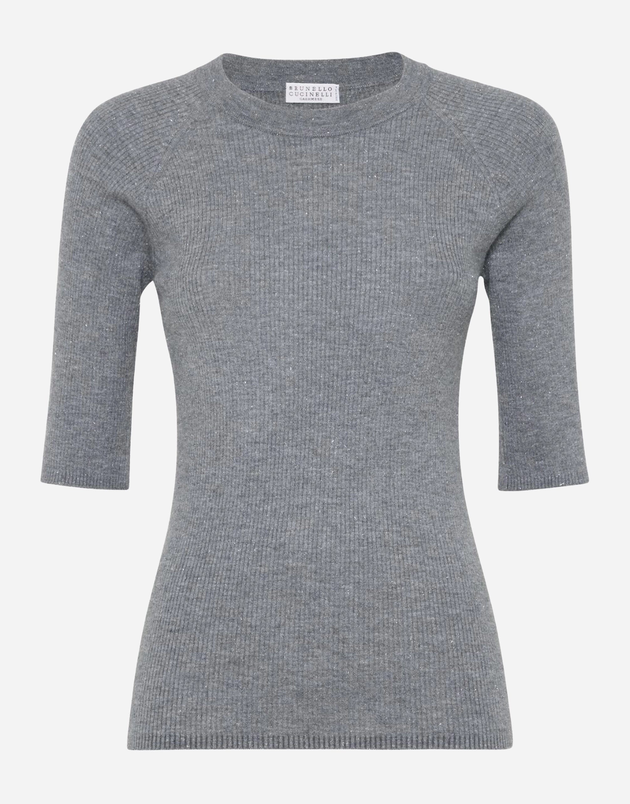 Brunello Cucinelli Ribbed Speckle-Knit Top