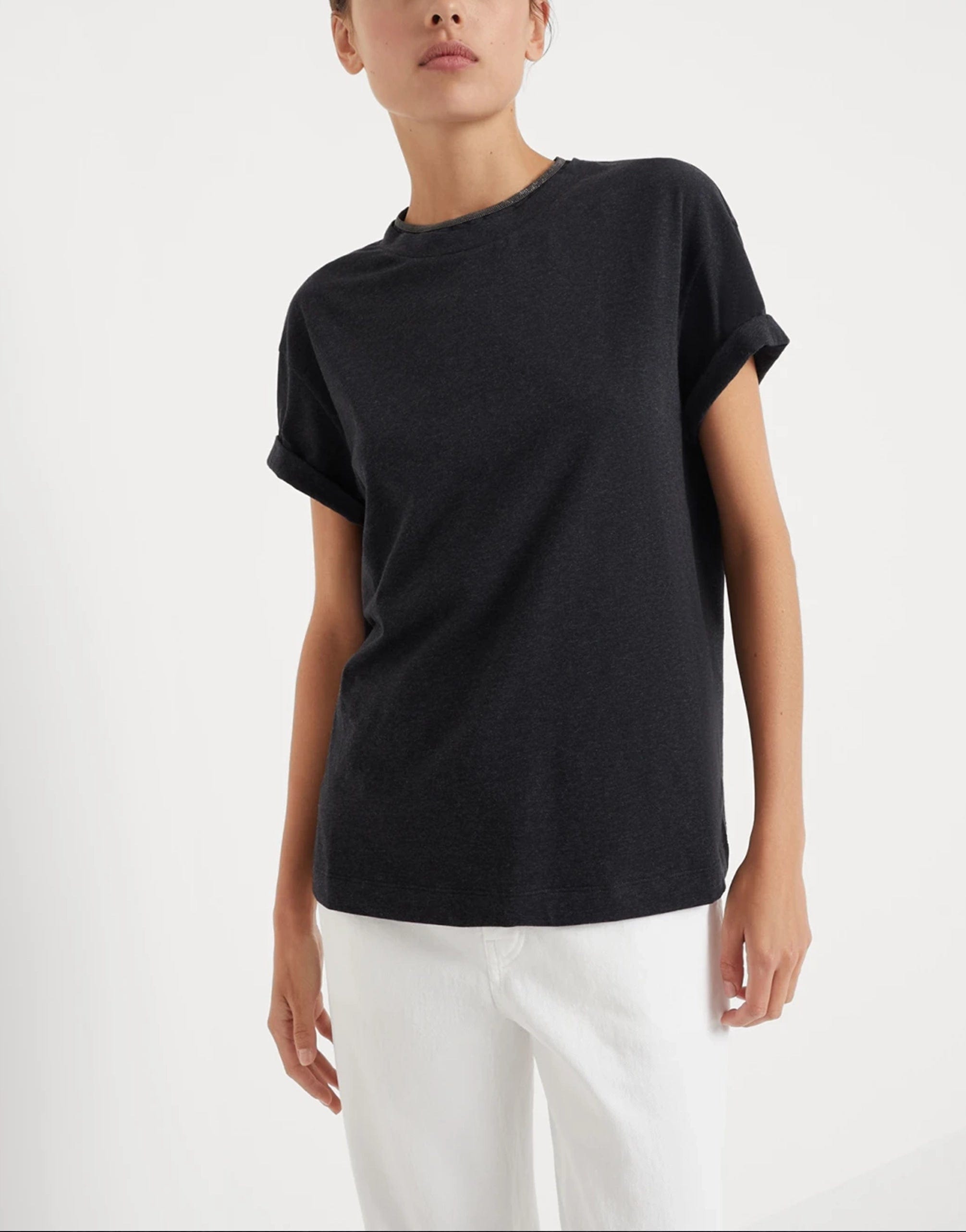 Brunello Cucinelli Round-Neck Short-Sleeve T-Shirt