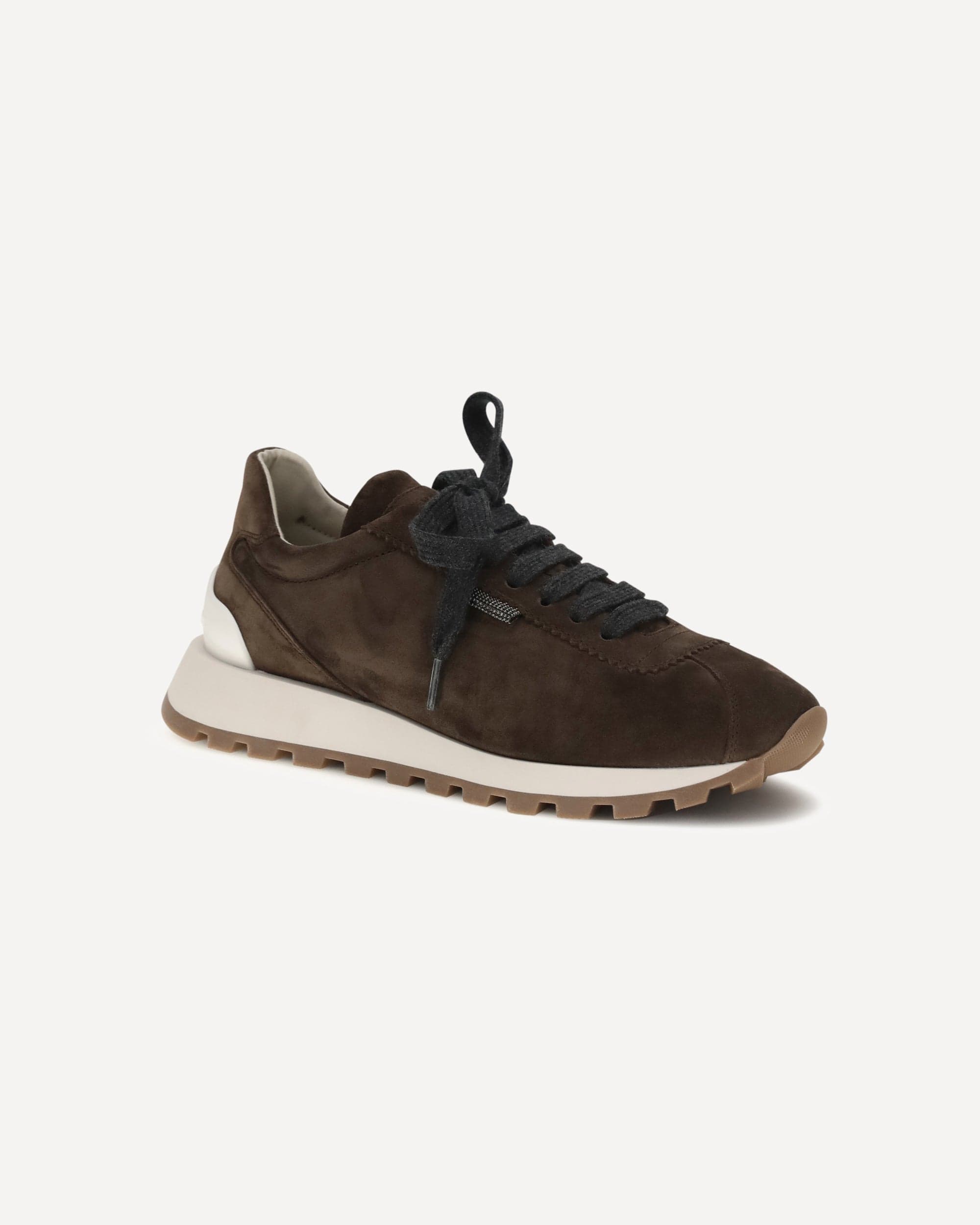 Brunello Cucinelli Runner Sneaker aus Wildleder mit Shiny Tab - alternate view