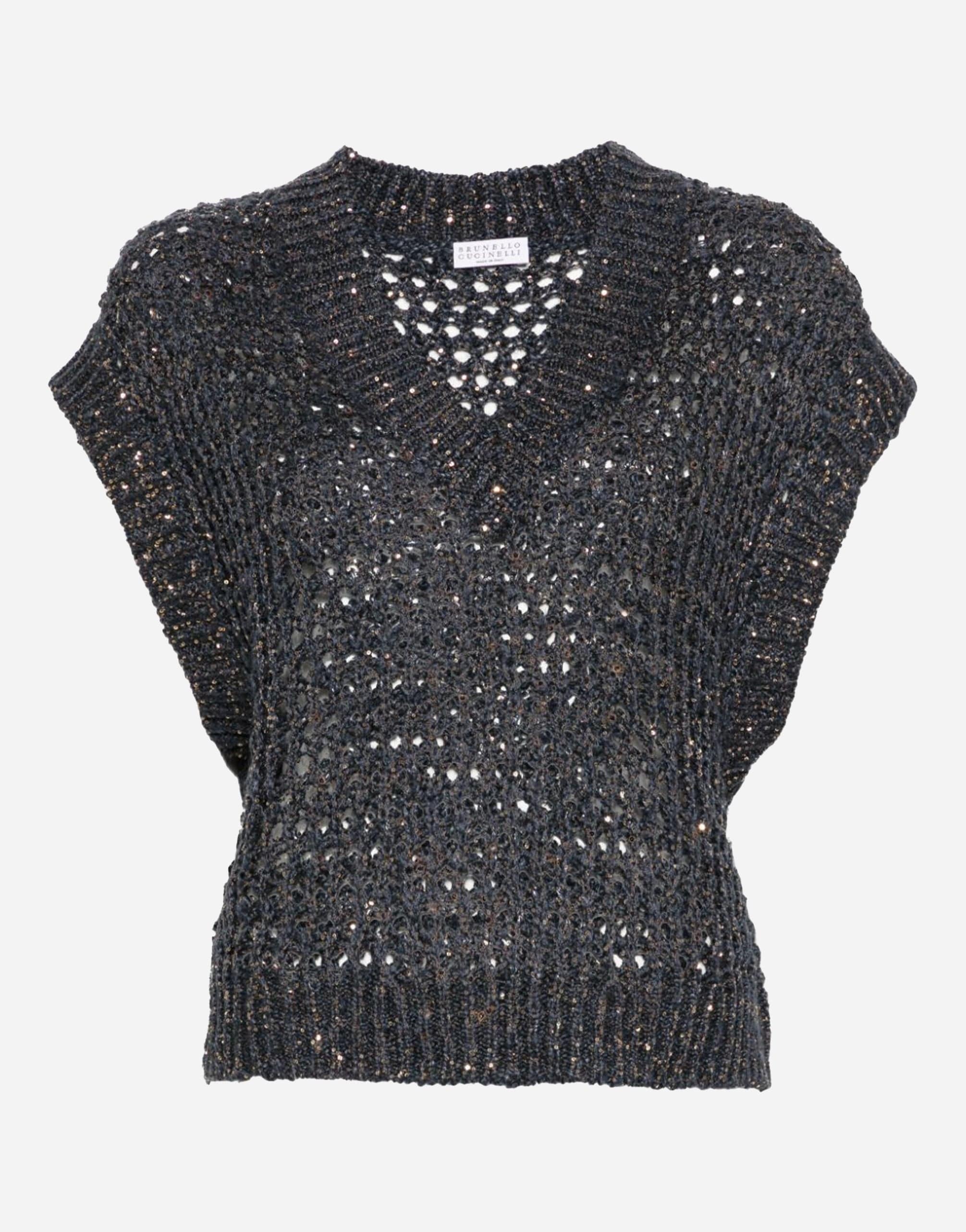 Brunello Cucinelli Rustic Dazzling Net Sweater