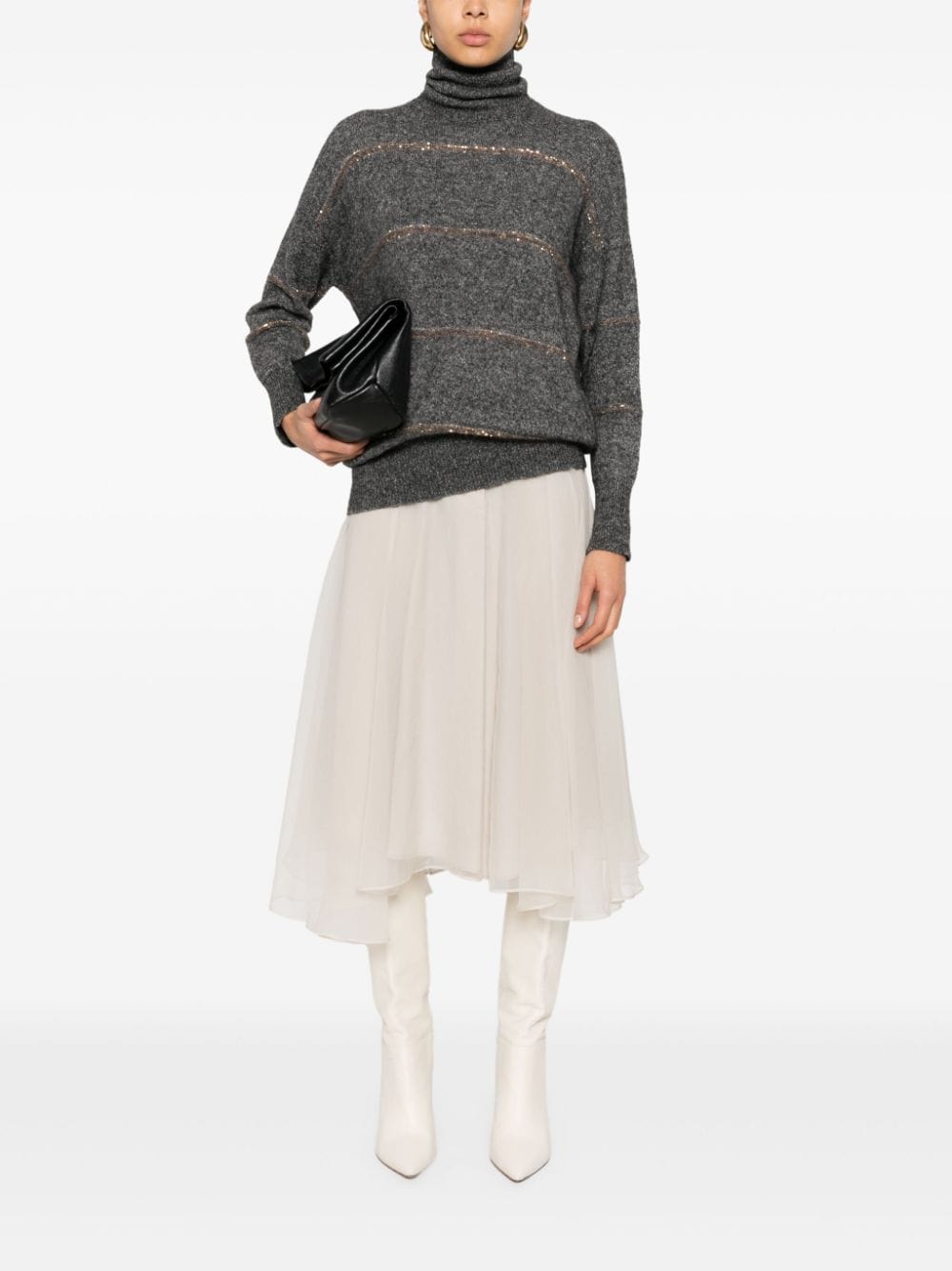 Brunello Cucinelli Sequin-Embellished Knitted Sweater