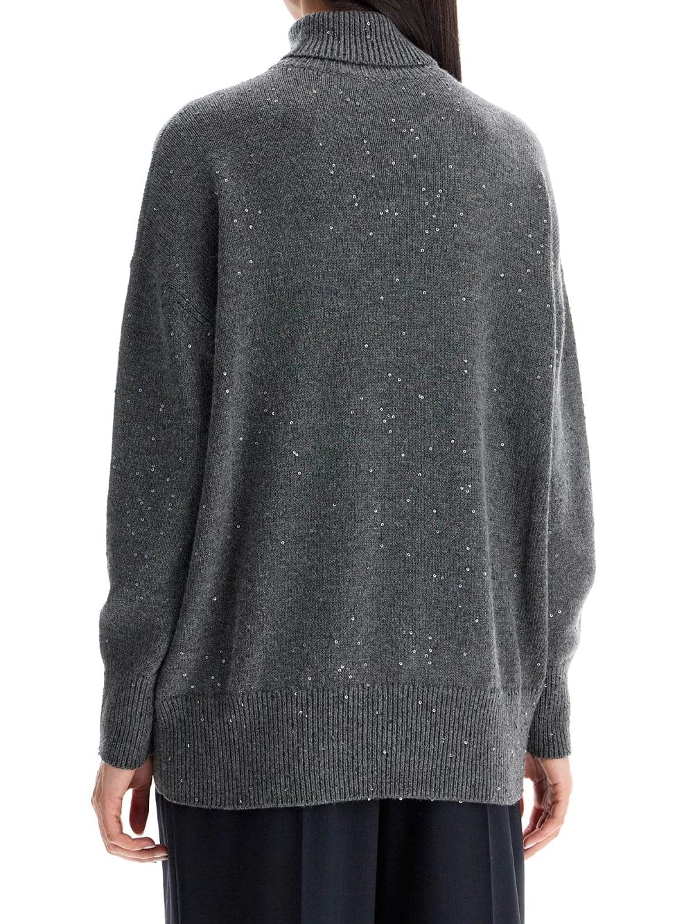 Brunello Cucinelli Sequin-Embellished Roll-Neck Sweater