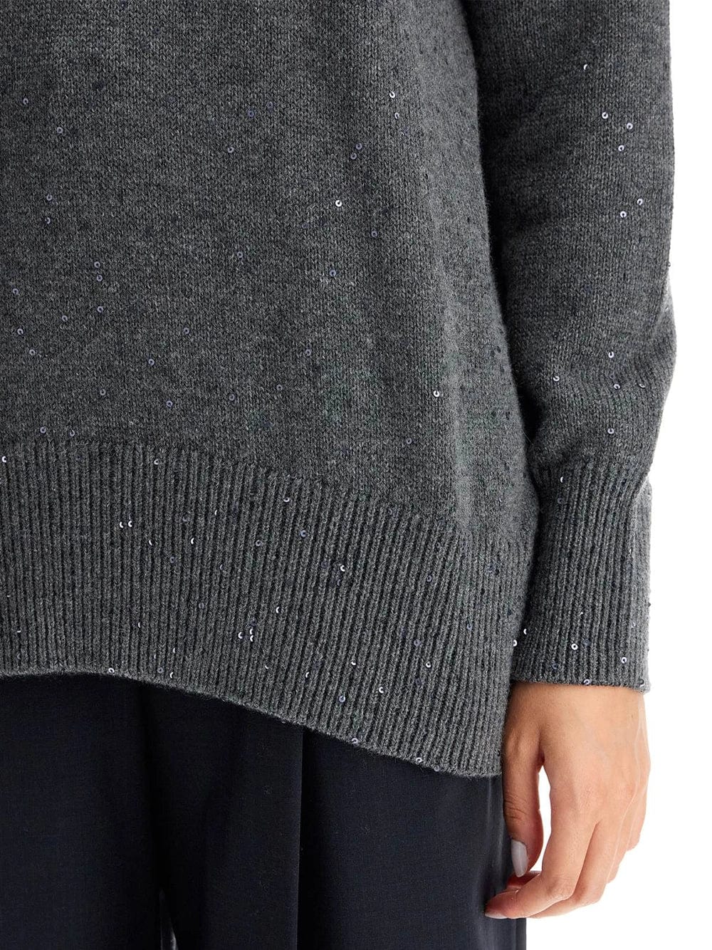 Brunello Cucinelli Sequin-Embellished Roll-Neck Sweater