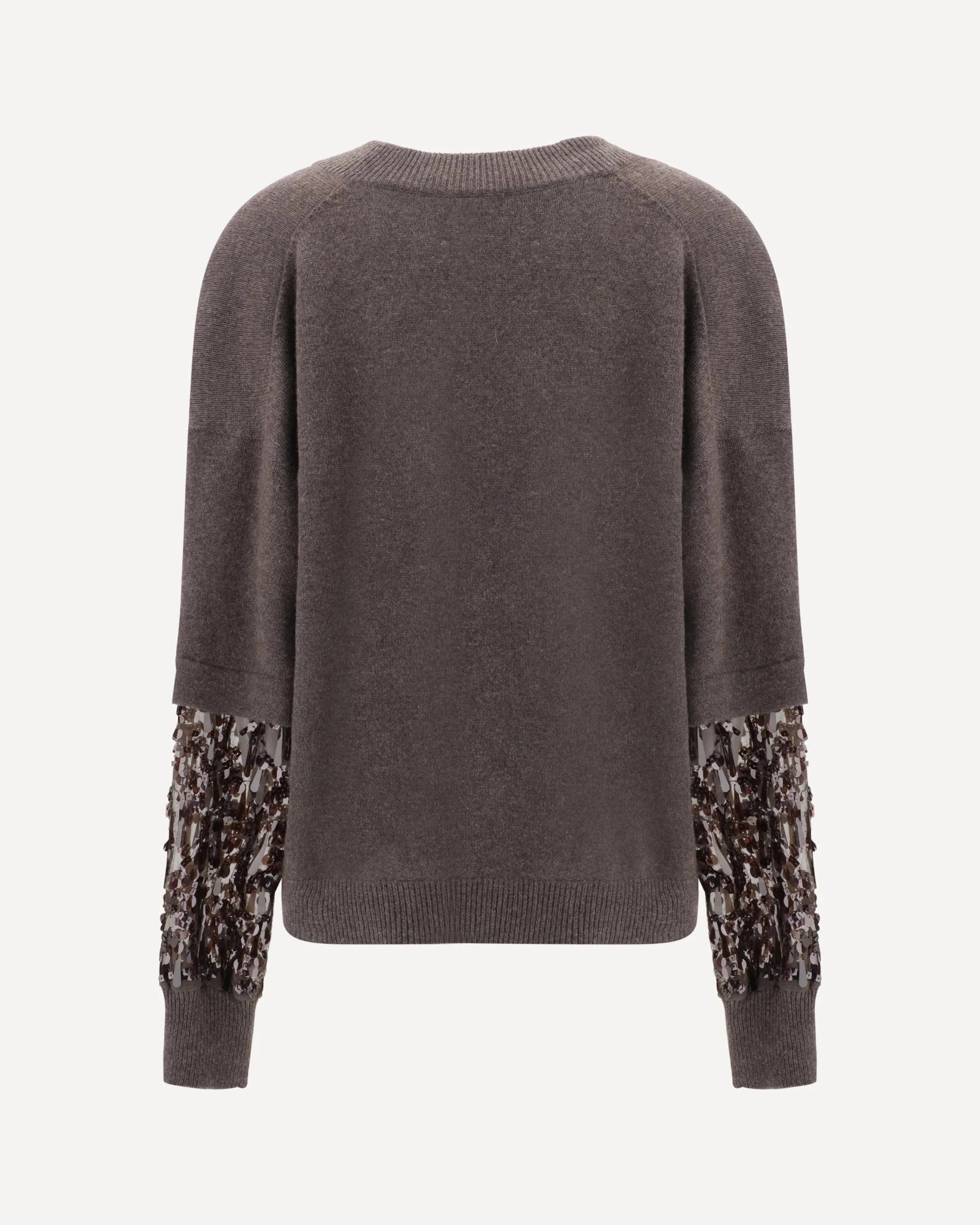 Brunello Cucinelli Sequin-Embellished Sleeve Sweater