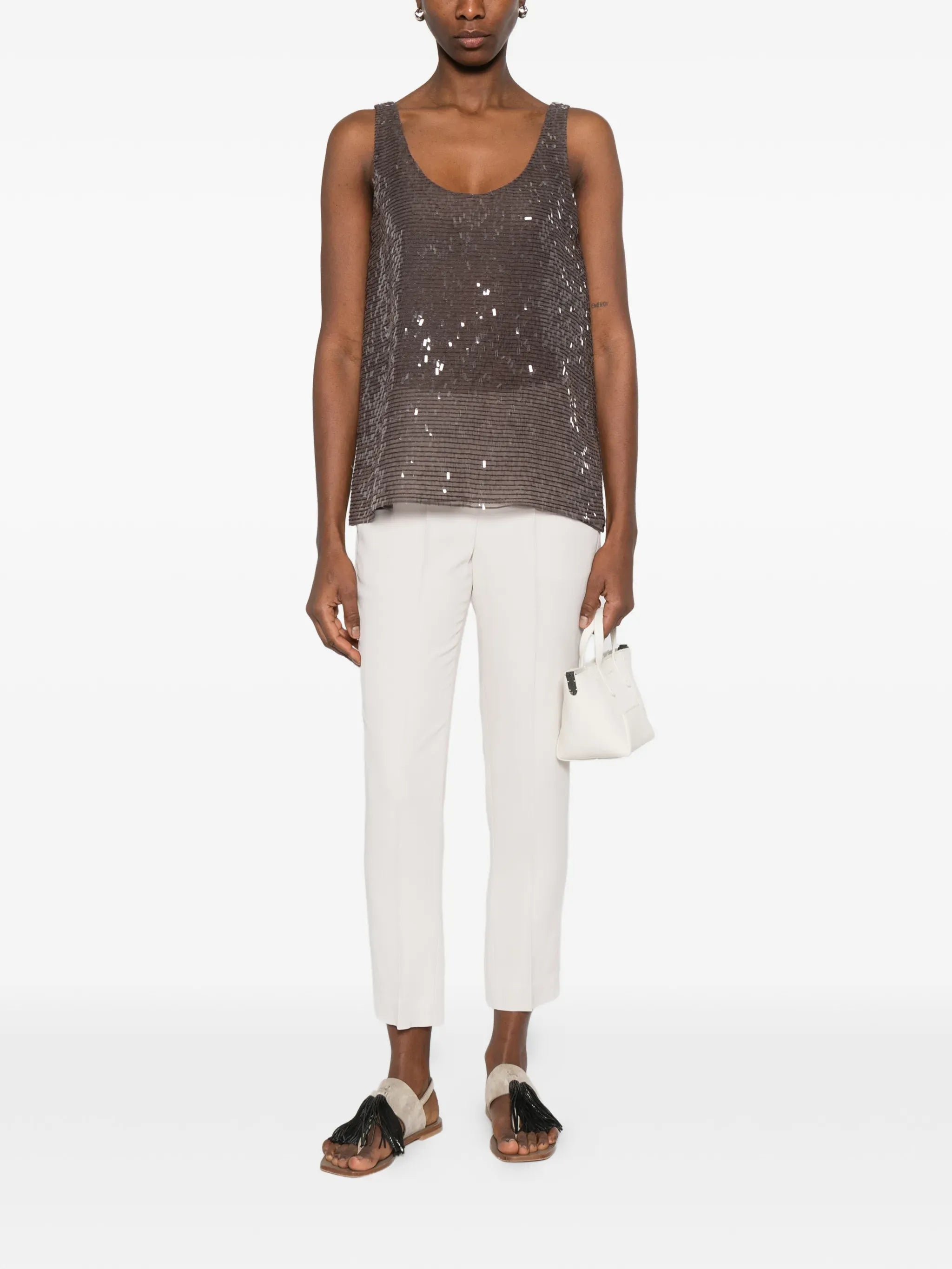 Brunello Cucinelli Sequin-Embellished Top