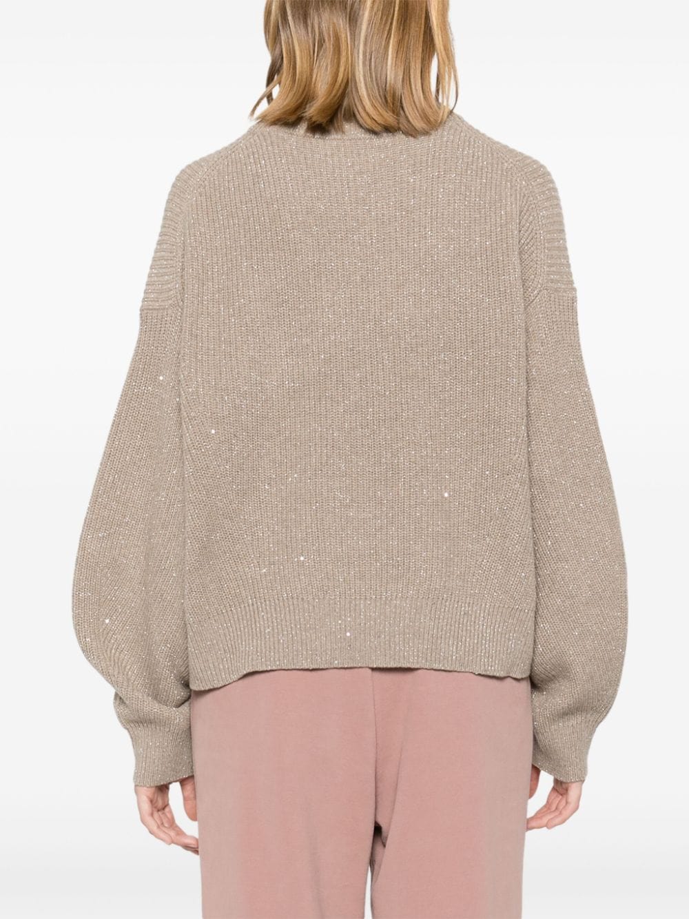 Brunello Cucinelli Sequin Ribbed-Knit Sweater