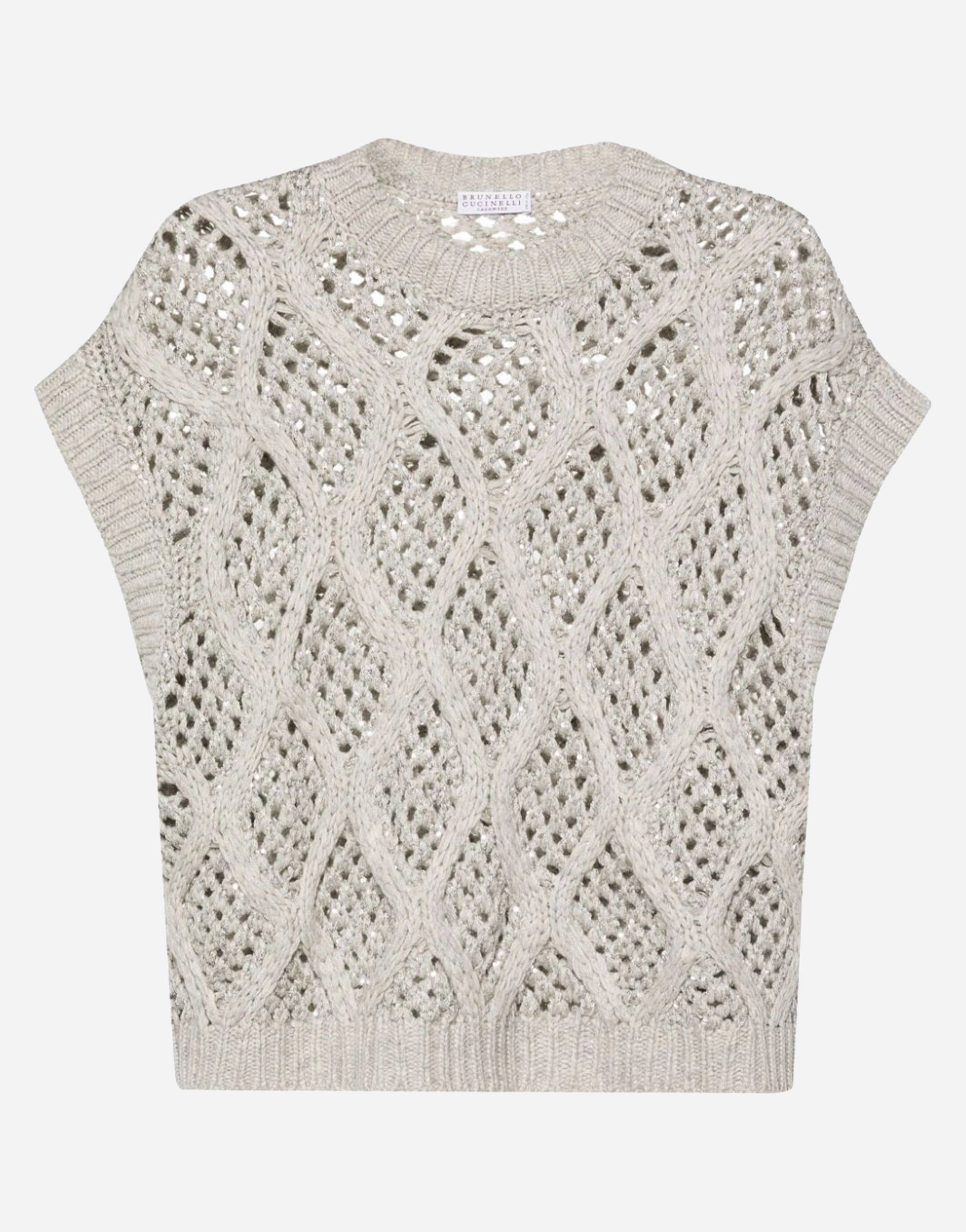 Brunello Cucinelli Sequined Open-Knit Vest