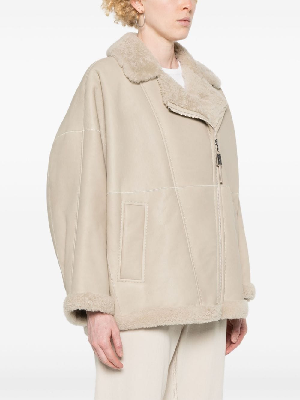 Brunello Cucinelli Shearling Biker Jacket