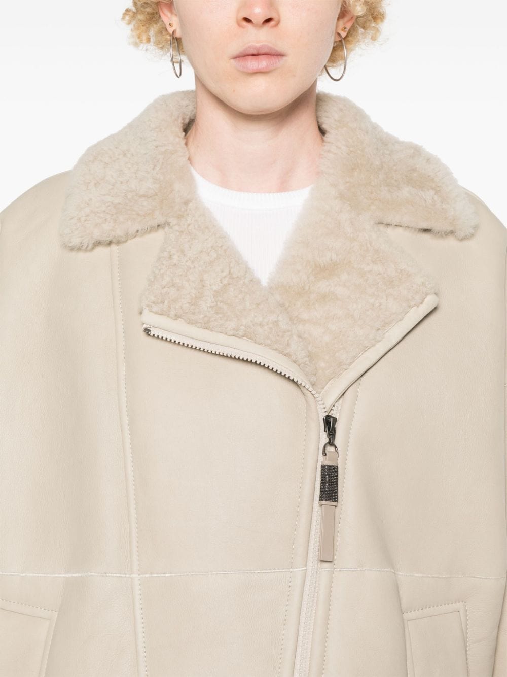 Brunello Cucinelli Shearling Biker Jacket