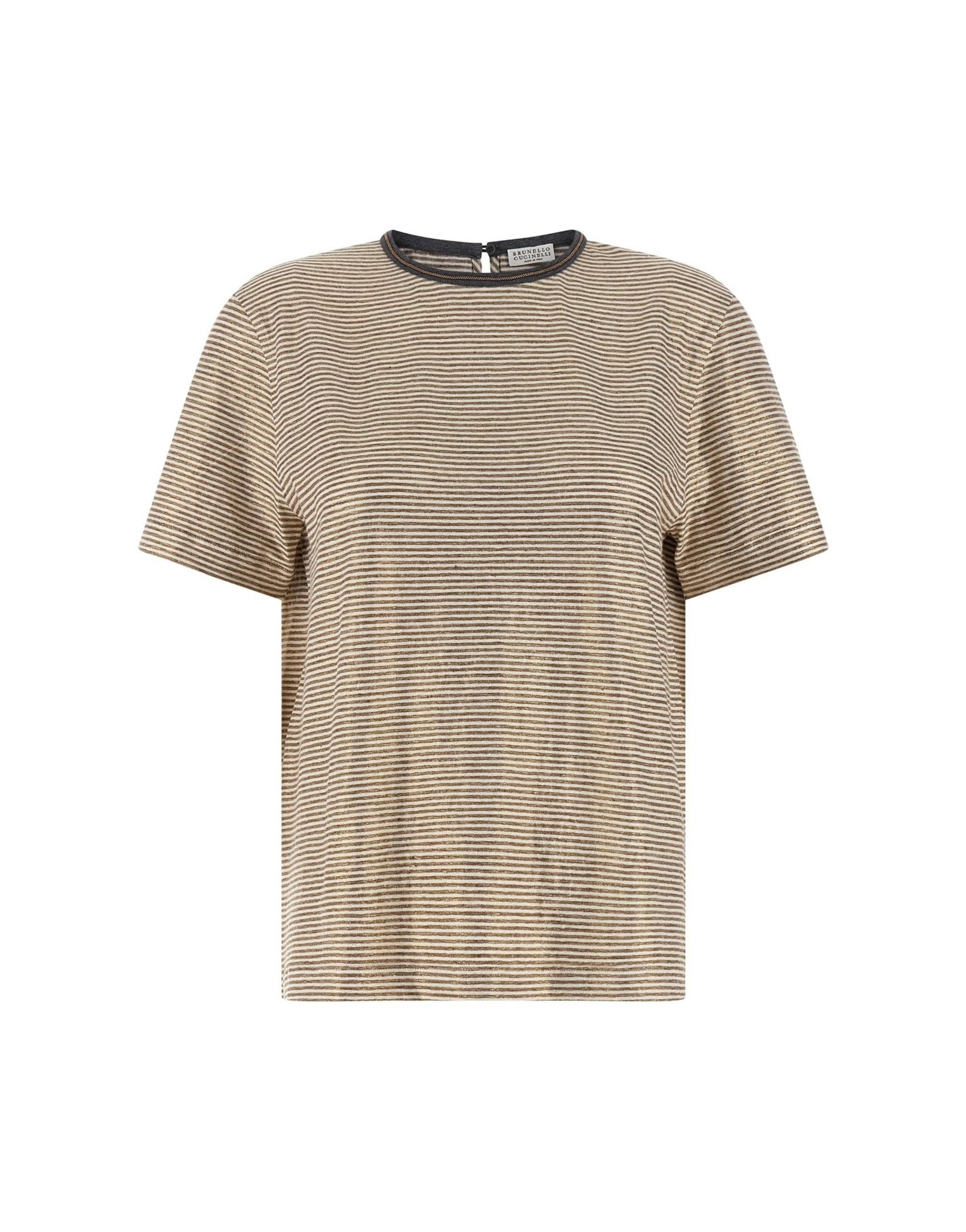 Brunello Cucinelli Brunello Cucinelli Shiny Collar Detail T-Shirt