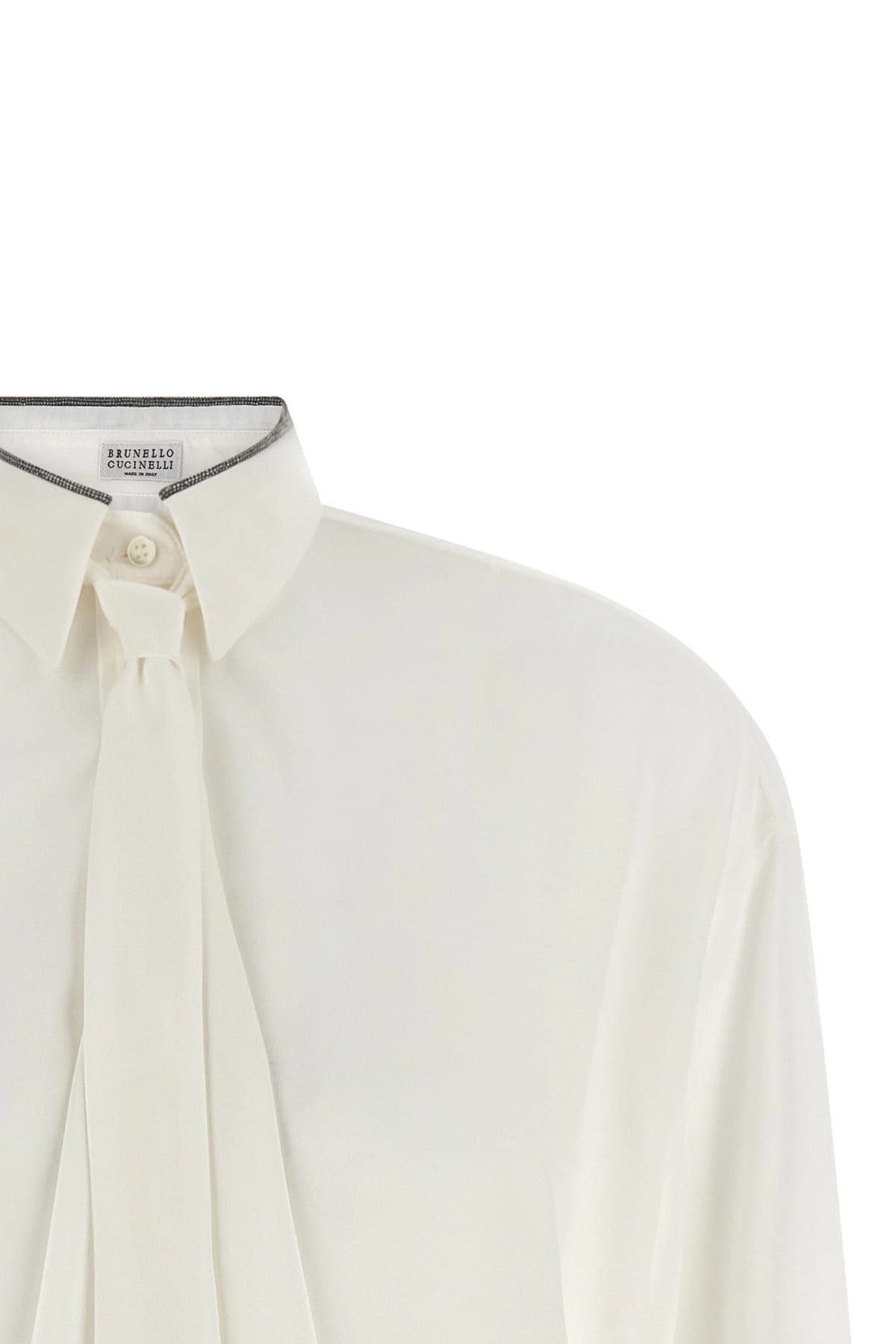 Brunello Cucinelli Brunello Cucinelli Shiny Collar Silk Shirt