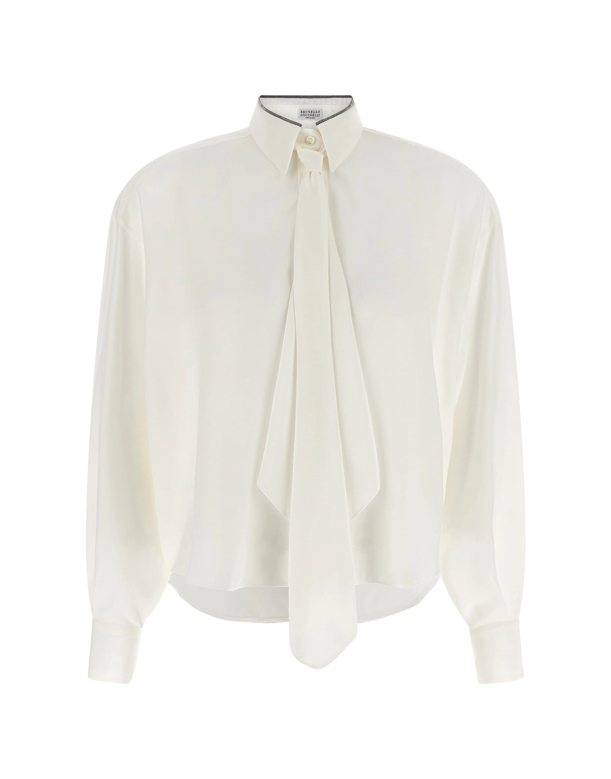 Brunello Cucinelli Brunello Cucinelli Shiny Collar Silk Shirt