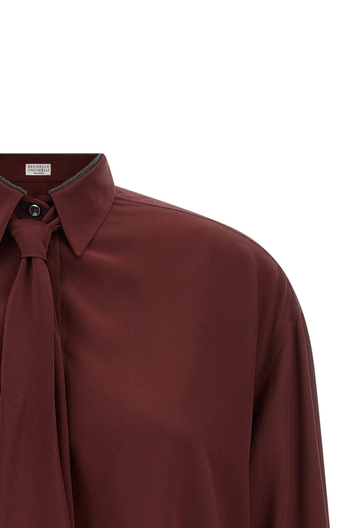 Brunello Cucinelli Brunello Cucinelli Shiny Collar Silk Shirt