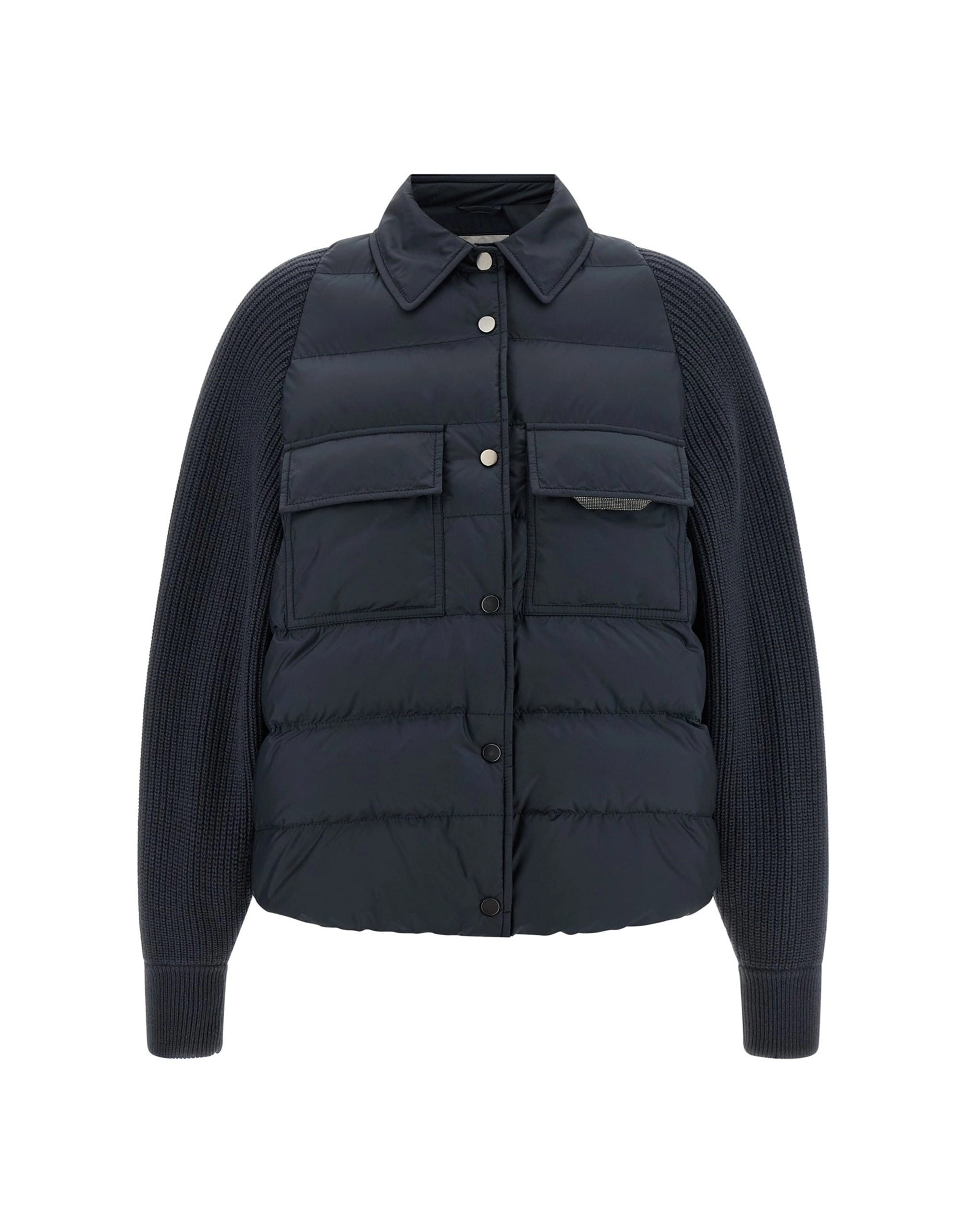 Brunello Cucinelli Brunello Cucinelli Shiny Flap Detail Down Jacket