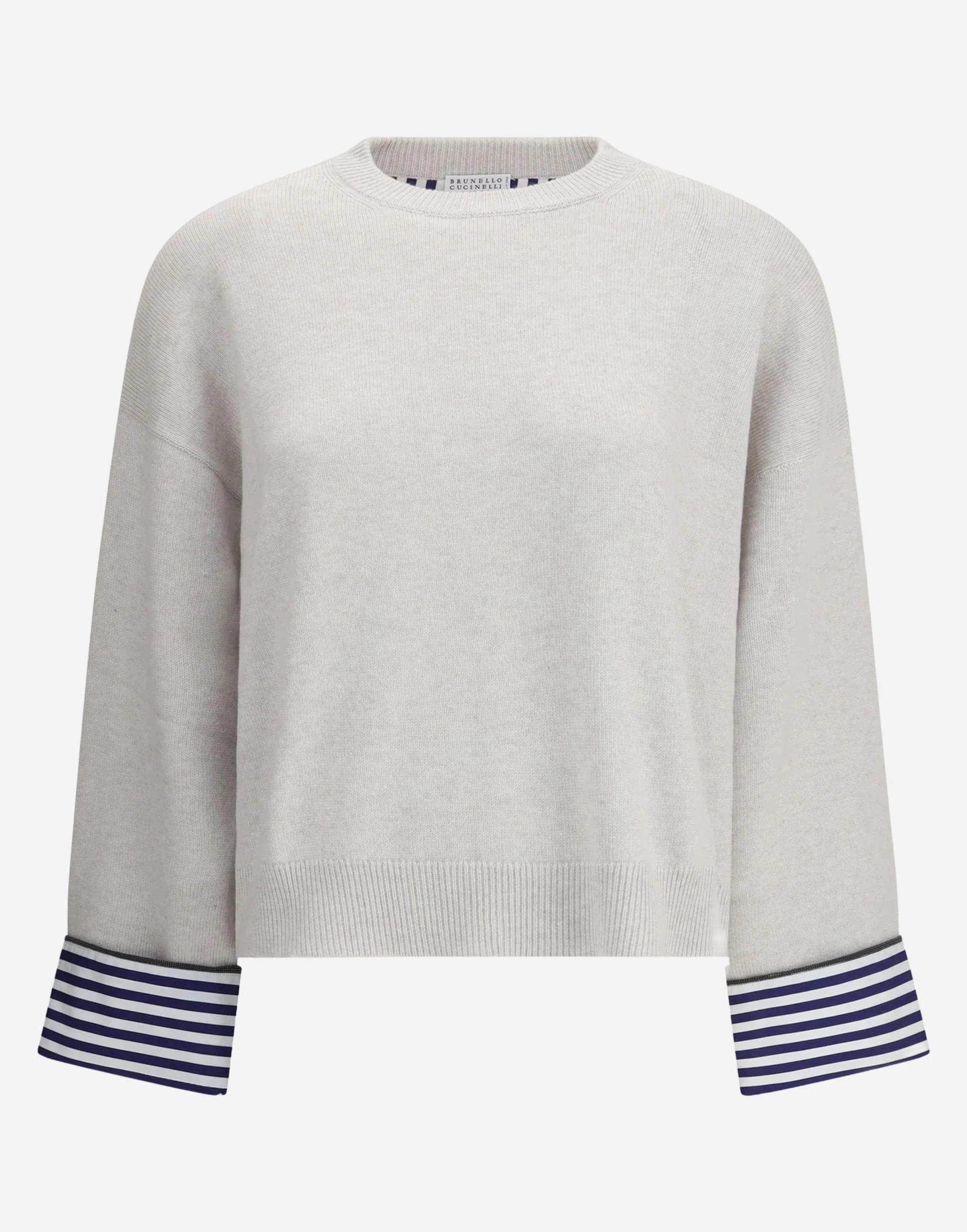 Brunello Cucinelli Shiny Shirt Details Cashmere Sweater