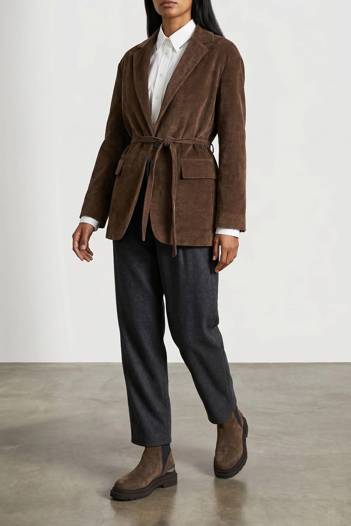 Brunello Cucinelli Cropped overhemd met glanzende bies - alternate view