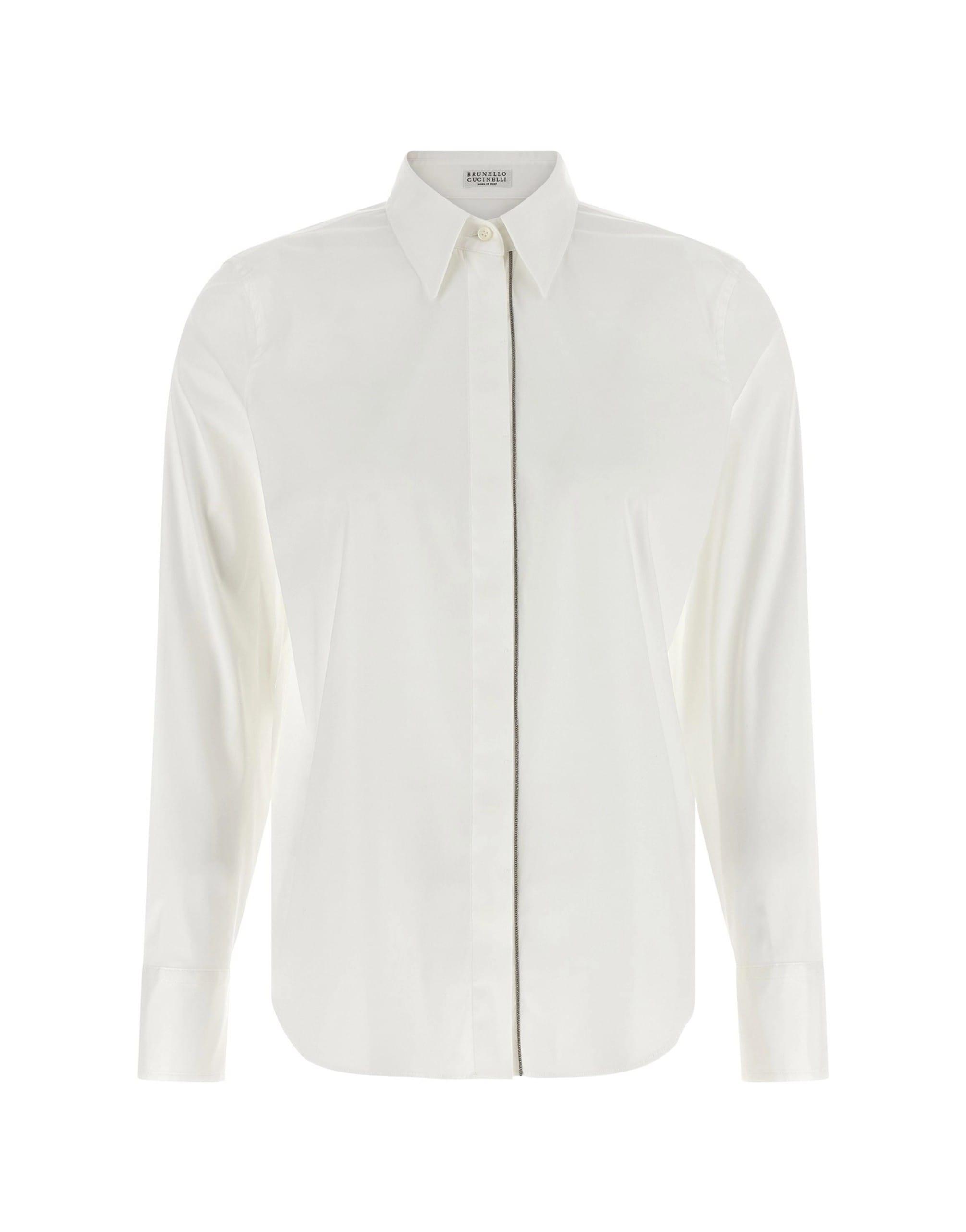 BRUNELLO CUCINELLI ホワイトブラウス Brunello Cucinelli Shiny Trim Shirt | Sendegaro