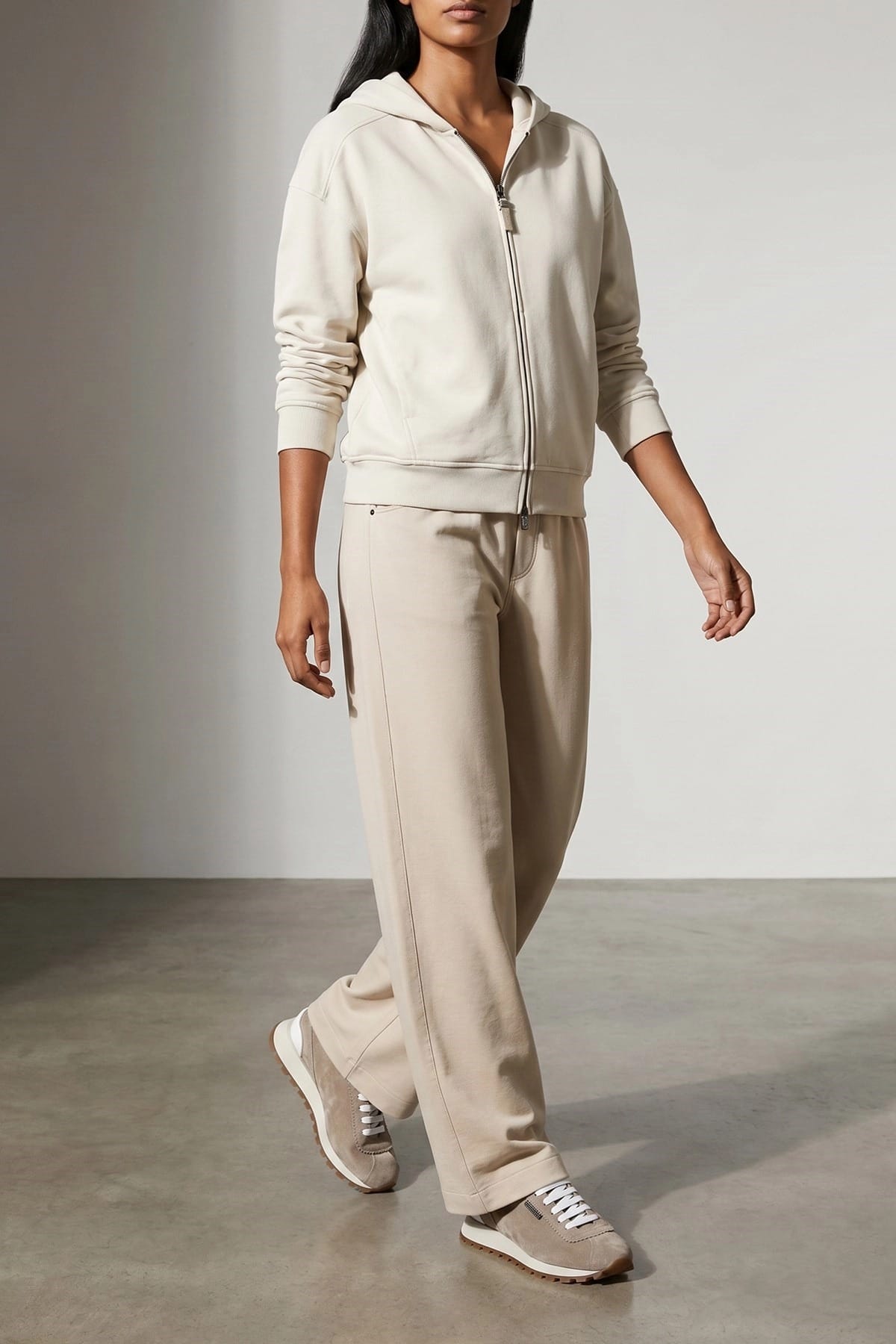 Brunello Cucinelli Glanzende hoodie met ritstrekker - alternate view