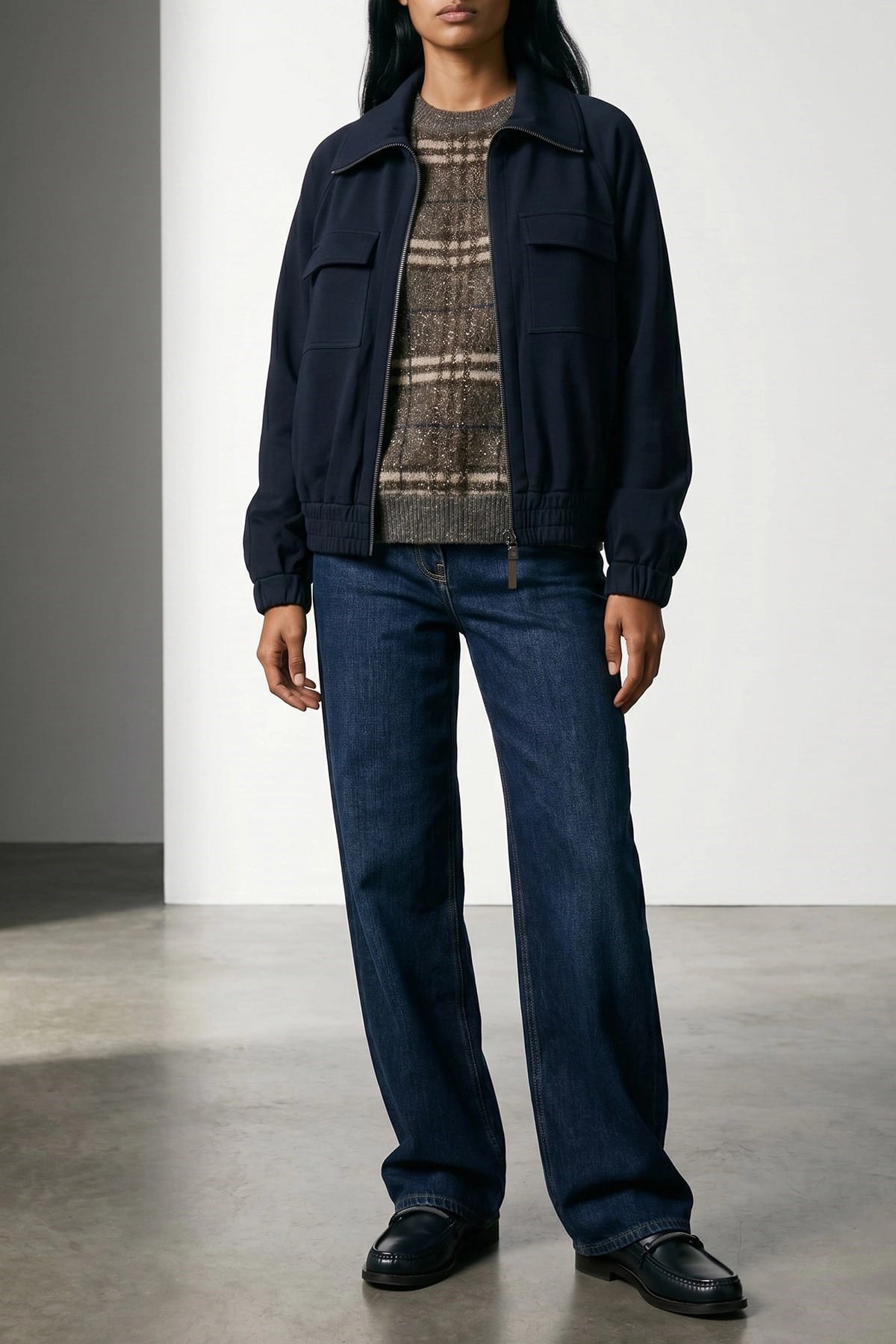 Brunello Cucinelli Brunello Cucinelli Shiny Zipper Pull Sweatshirt