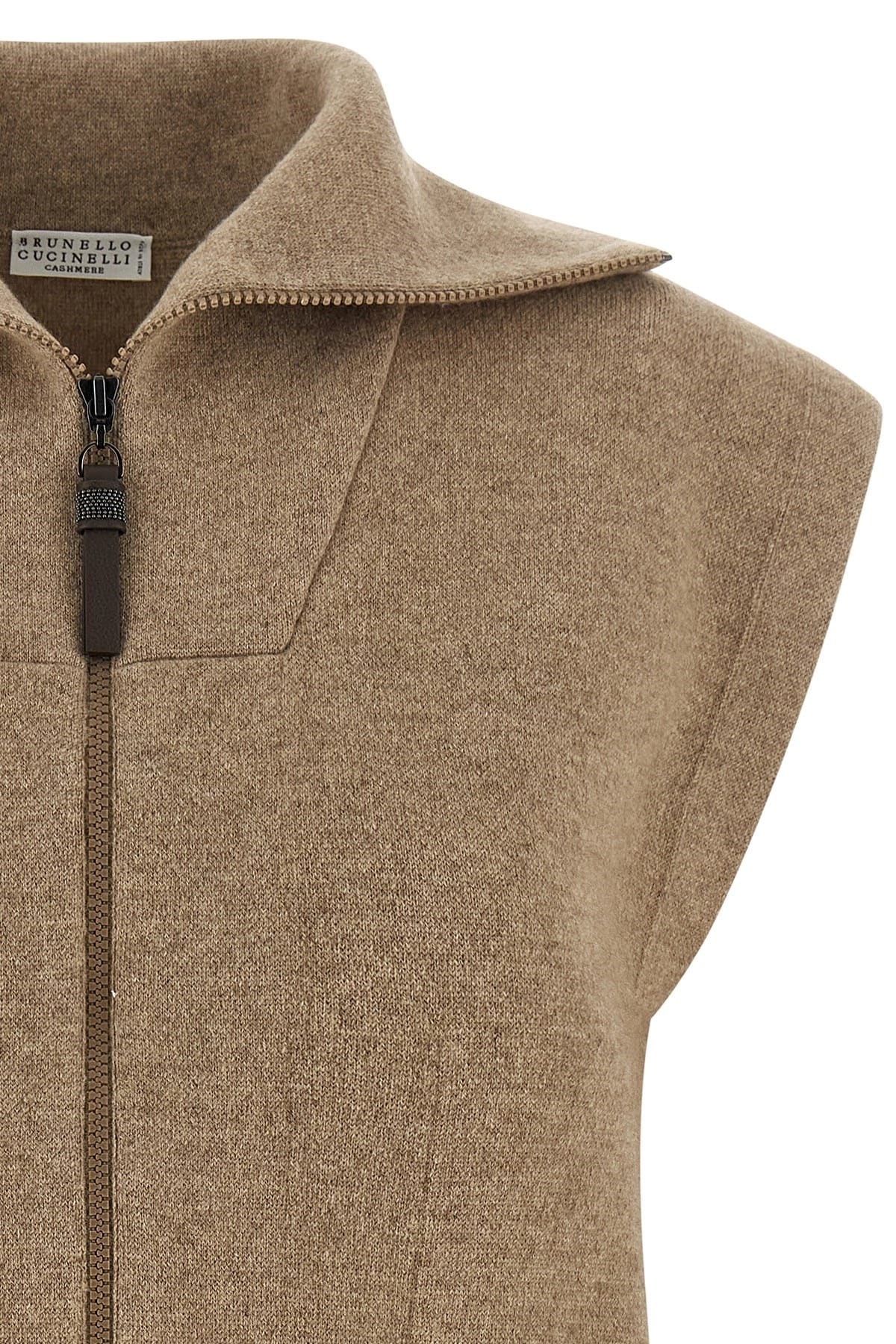 Brunello Cucinelli Shiny Zipper Pull Vest | Sendegaro JP
