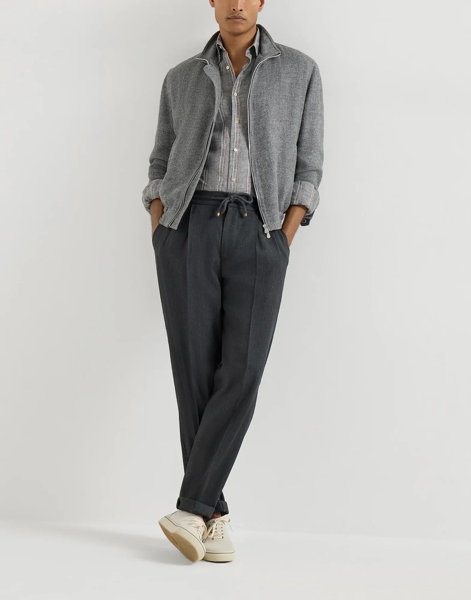 Brunello Cucinelli Silk-Blend Hopsack Jacket