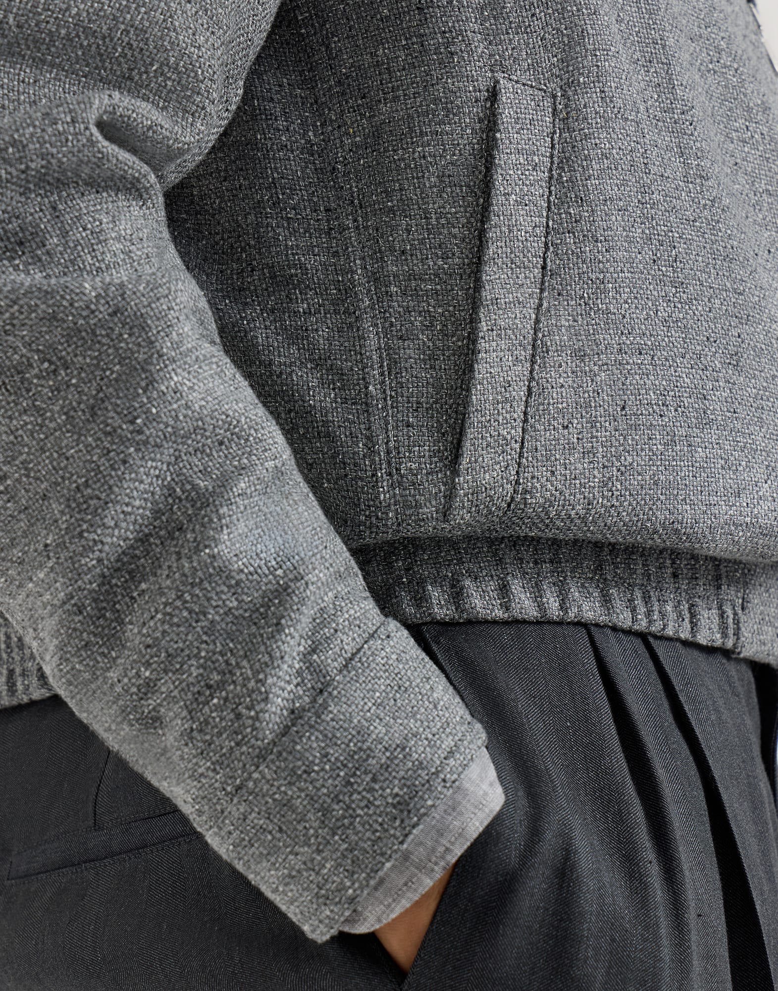 Brunello Cucinelli Silk-Blend Hopsack Jacket | Sendegaro BE