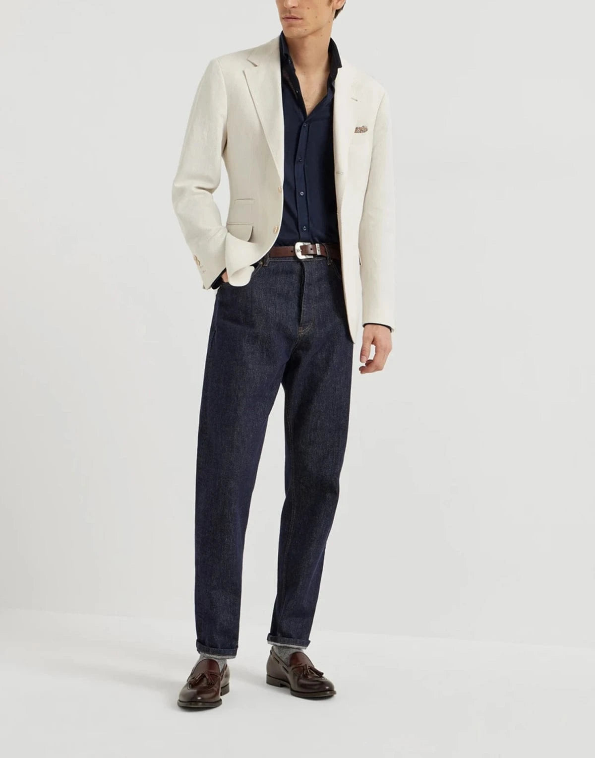 Brunello Cucinelli Silk-Cotton Blend Jersey Shirt