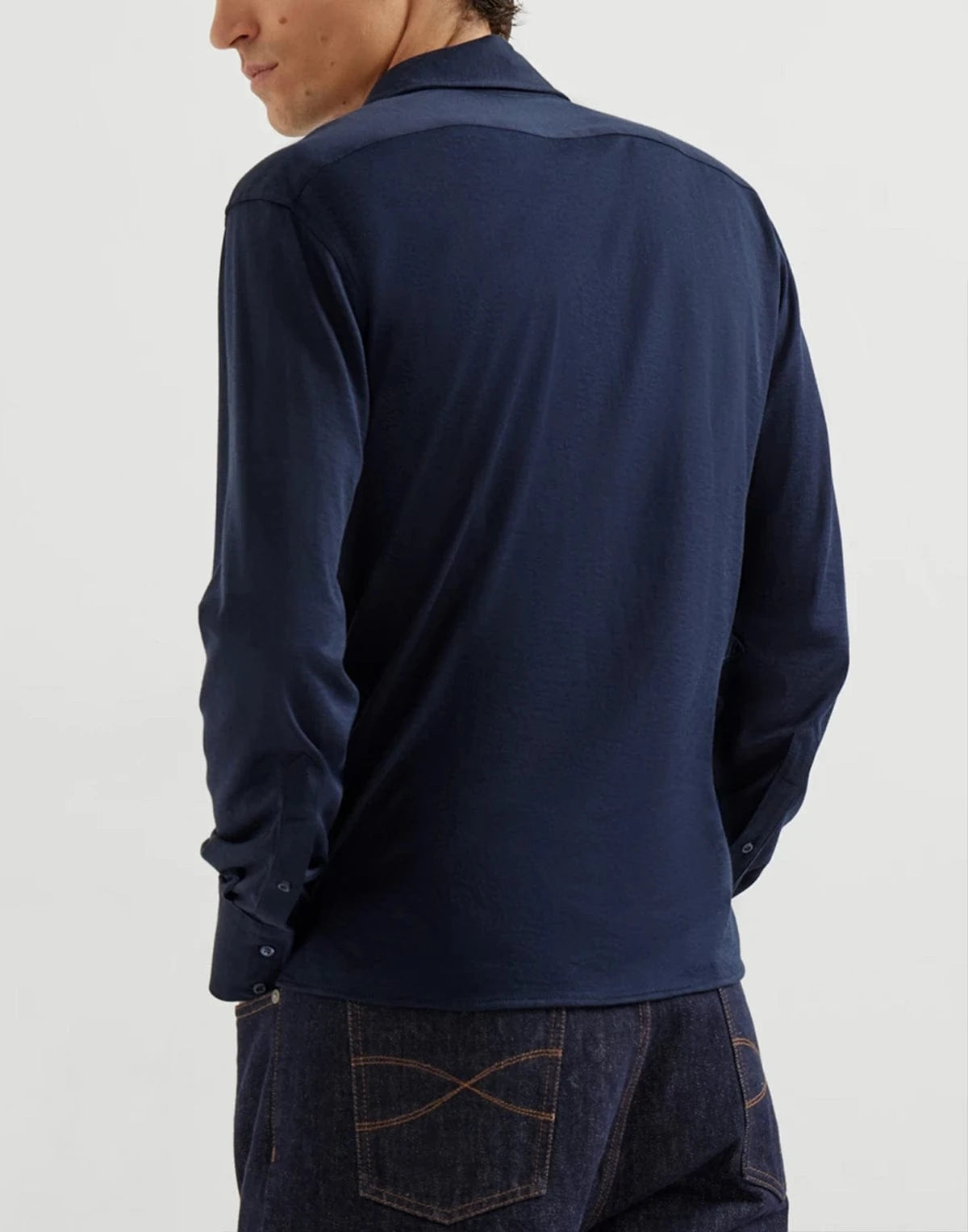 Brunello Cucinelli Silk-Cotton Blend Jersey Shirt