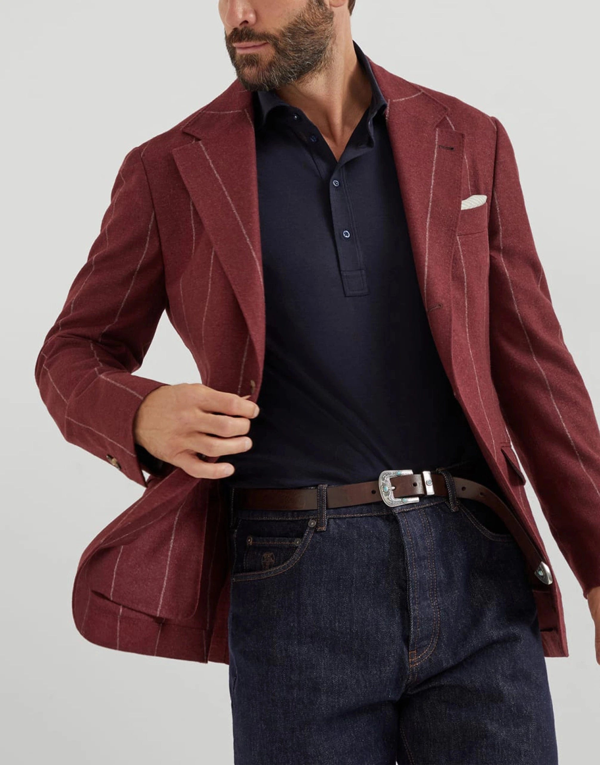 Brunello Cucinelli Silk-Cotton Long Sleeve Polo Shirt