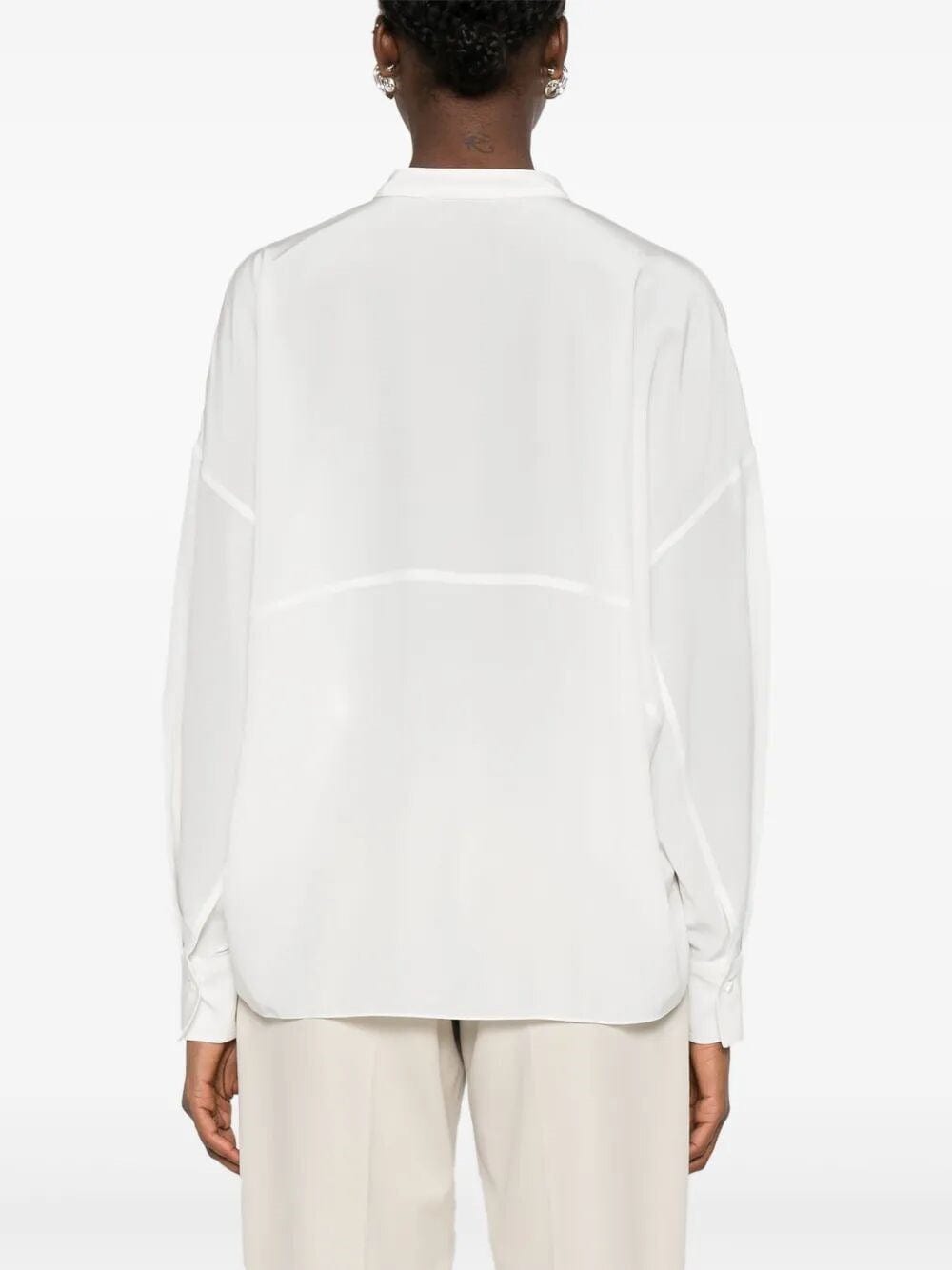 Brunello Cucinelli Silk Monili-Embellished Blouse
