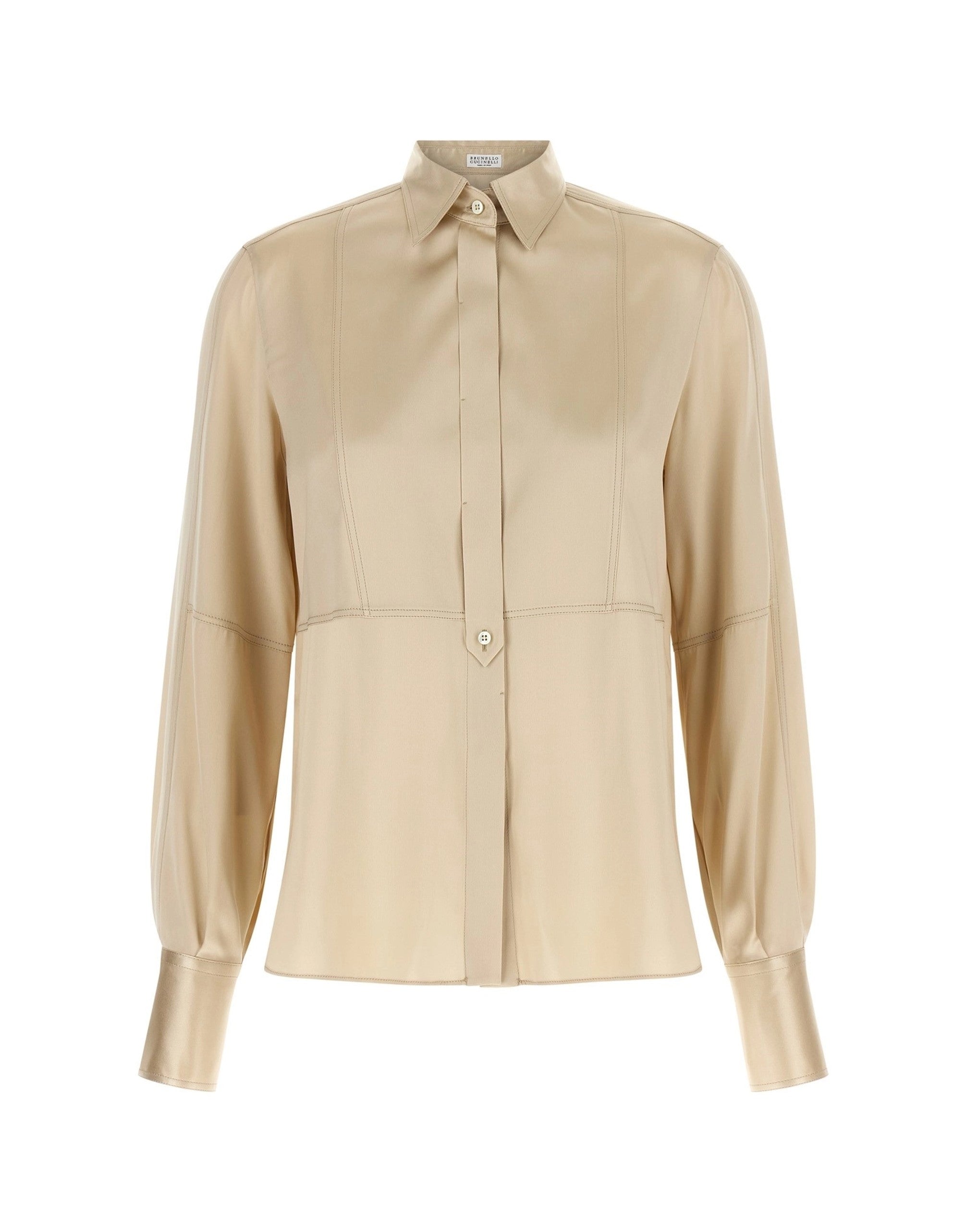 Brunello Cucinelli Seidensatin-Hemd