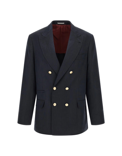 Brunello Cucinelli Silk Twill Linen Délavé Blazer | Sendegaro FR