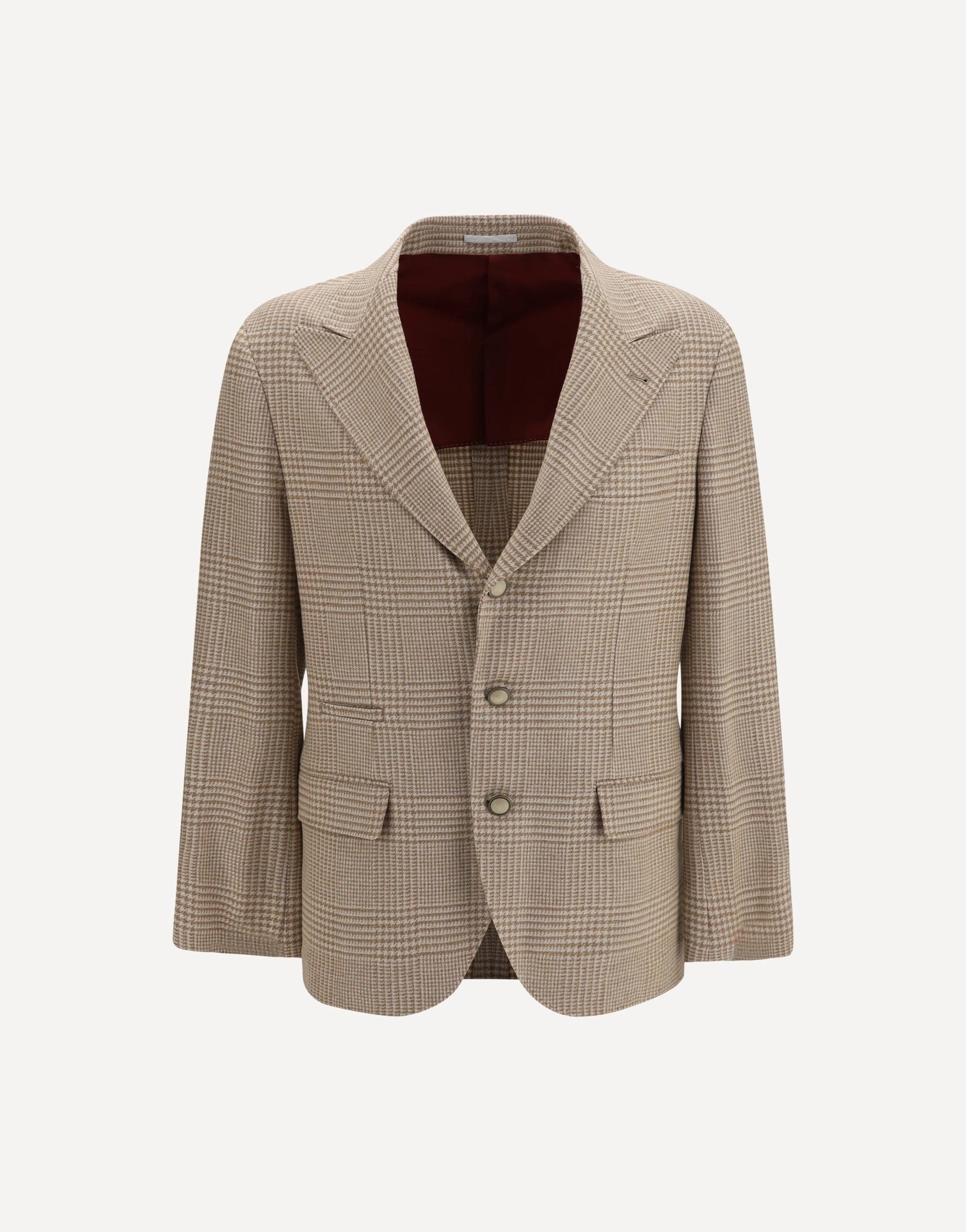 Brunello Cucinelli Single Breasted Checked Blazer