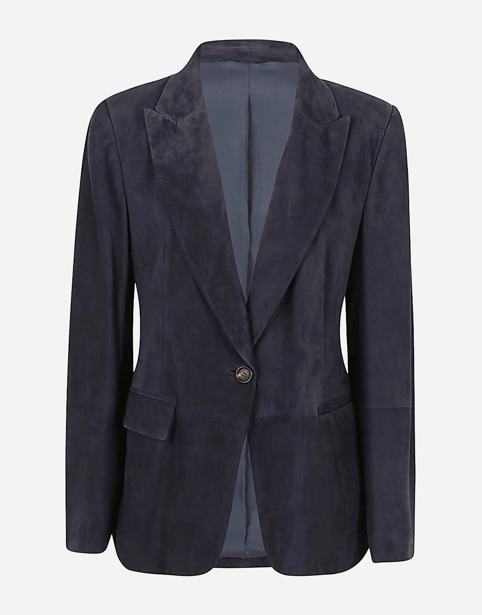 Brunello Cucinelli Single-Breasted Leather Blazer