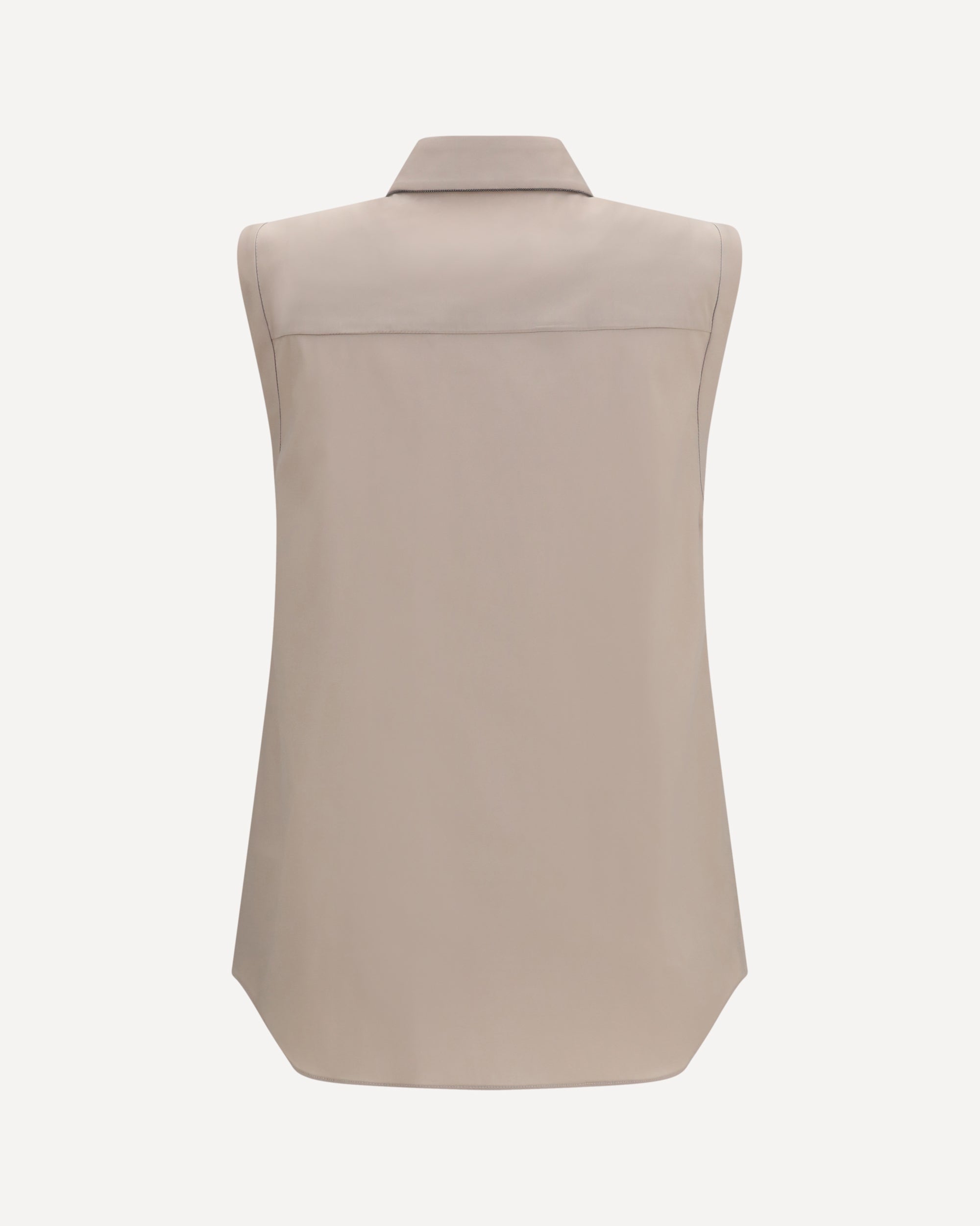 Brunello Cucinelli Sleeveless Shirt With Monile Collar - alternate view