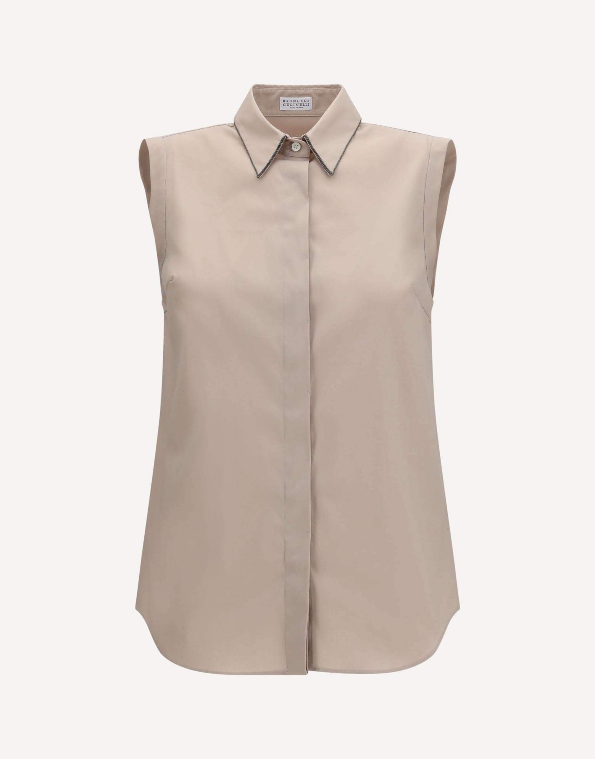 Brunello Cucinelli Brunello Cucinelli Sleeveless Shirt With Monile Collar