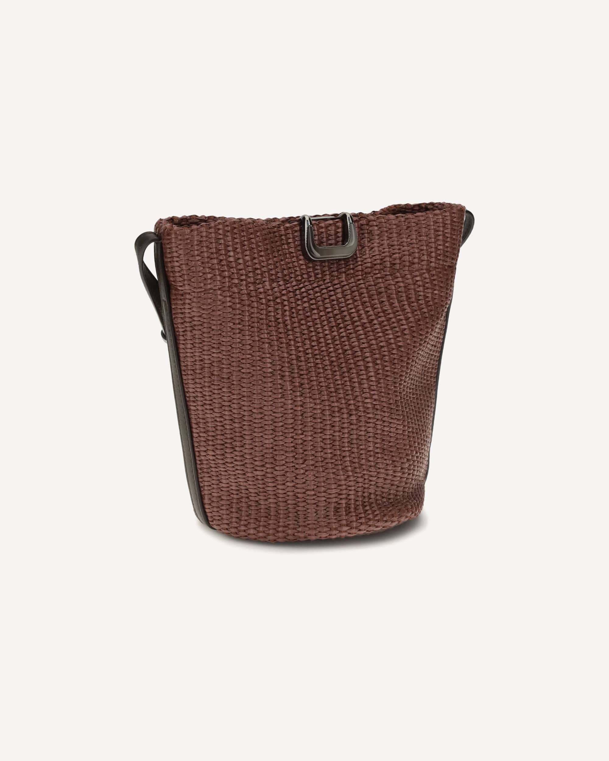Brunello Cucinelli Small Sartorial Bucket Bag In Raffia - alternate view
