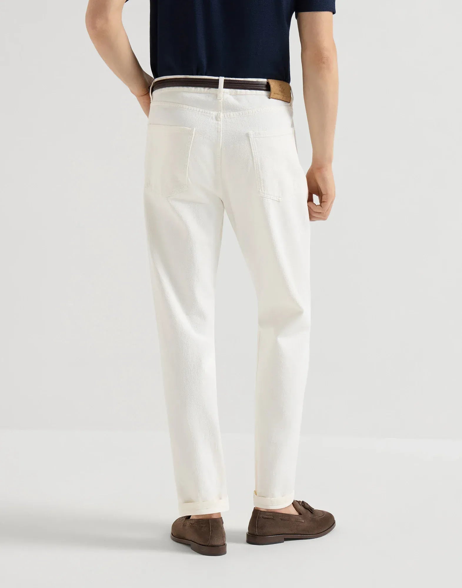 Brunello Cucinelli Snow Garment-Dyed Iconic Fit Jeans