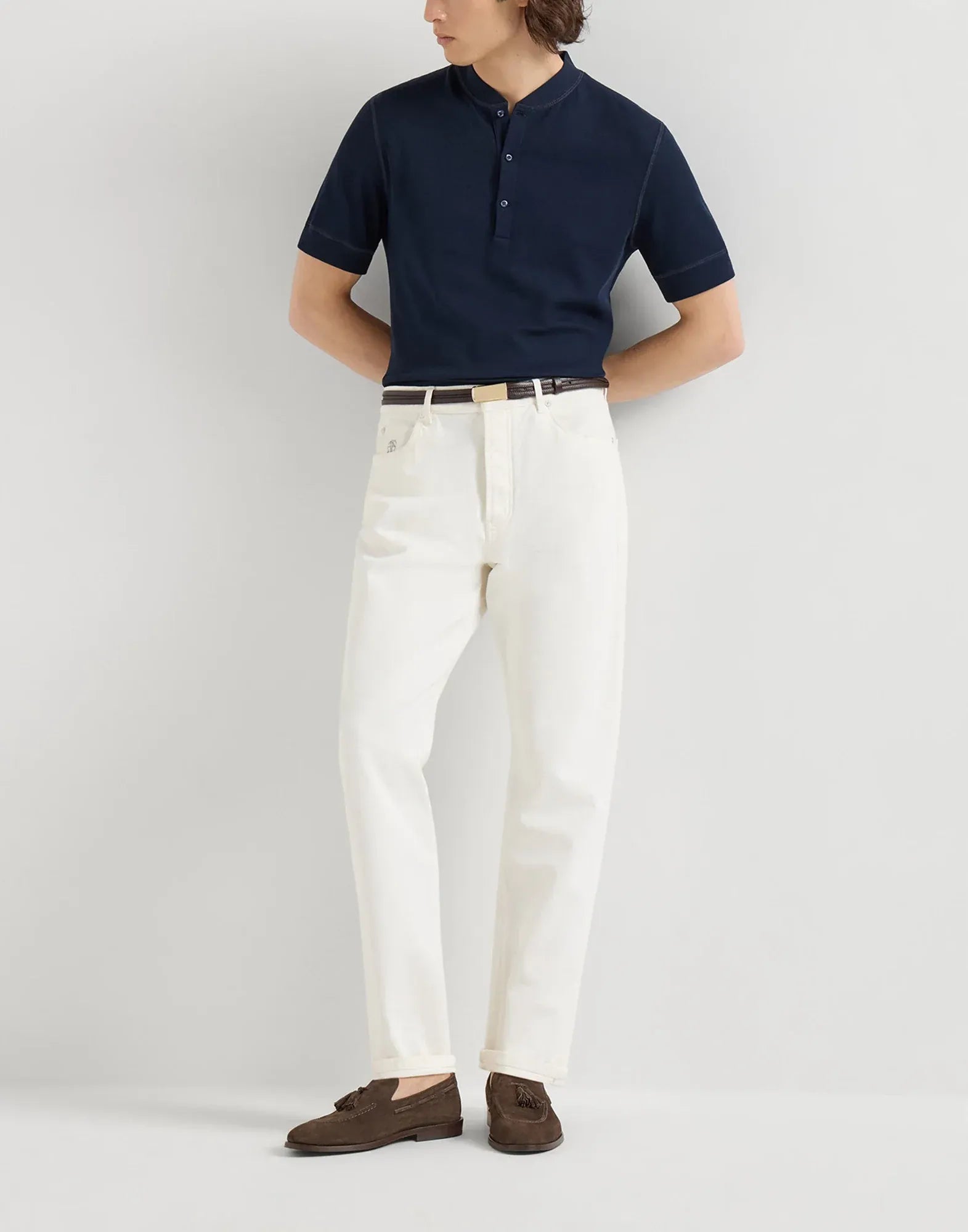 Brunello Cucinelli Snow Garment-Dyed Iconic Fit Jeans