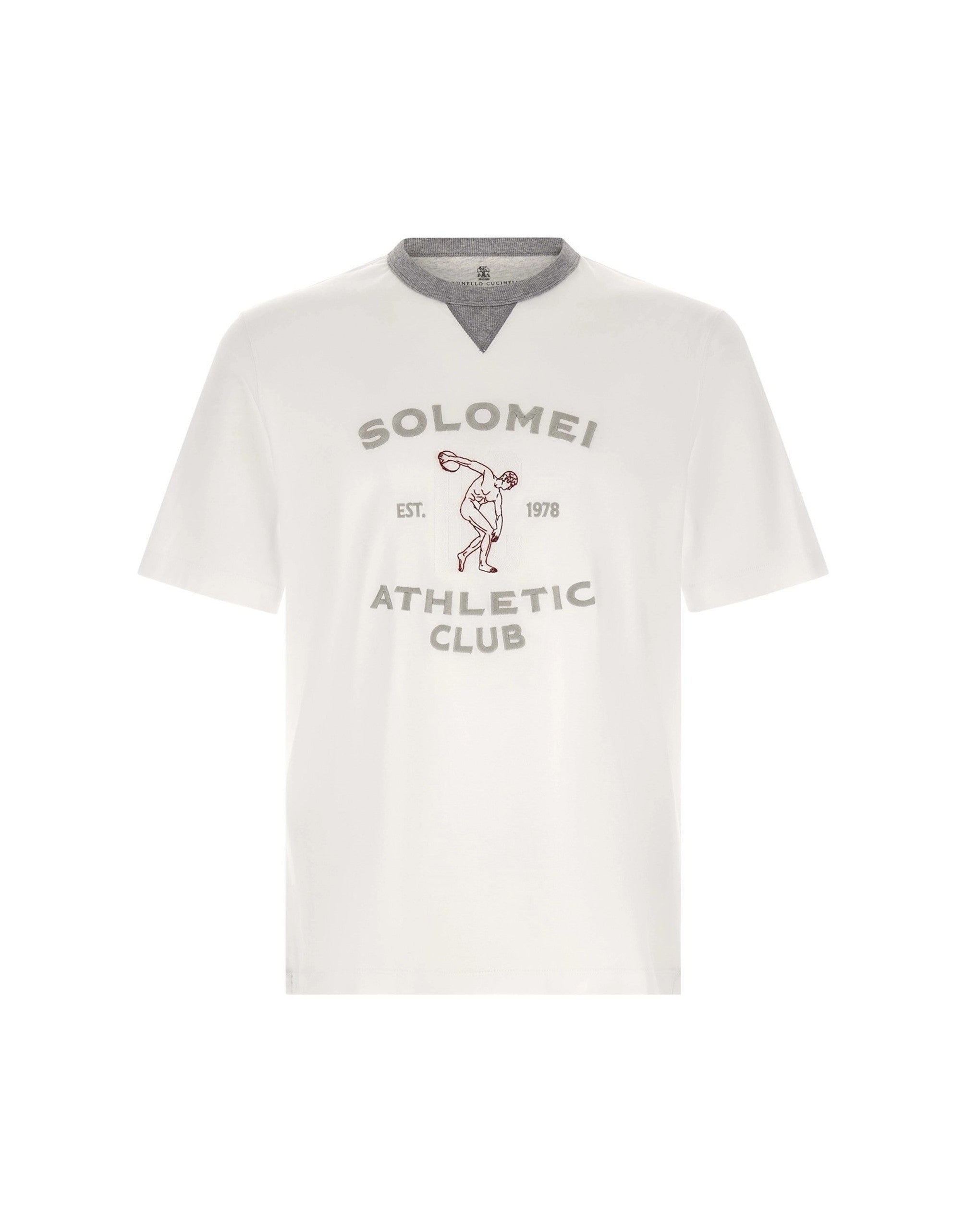 BRUNELLO CUCINELLI モニーレ装飾 半袖カットソー XS 白 Brunello Cucinelli Solomei Athletic Club T-Shirt | Sendegaro