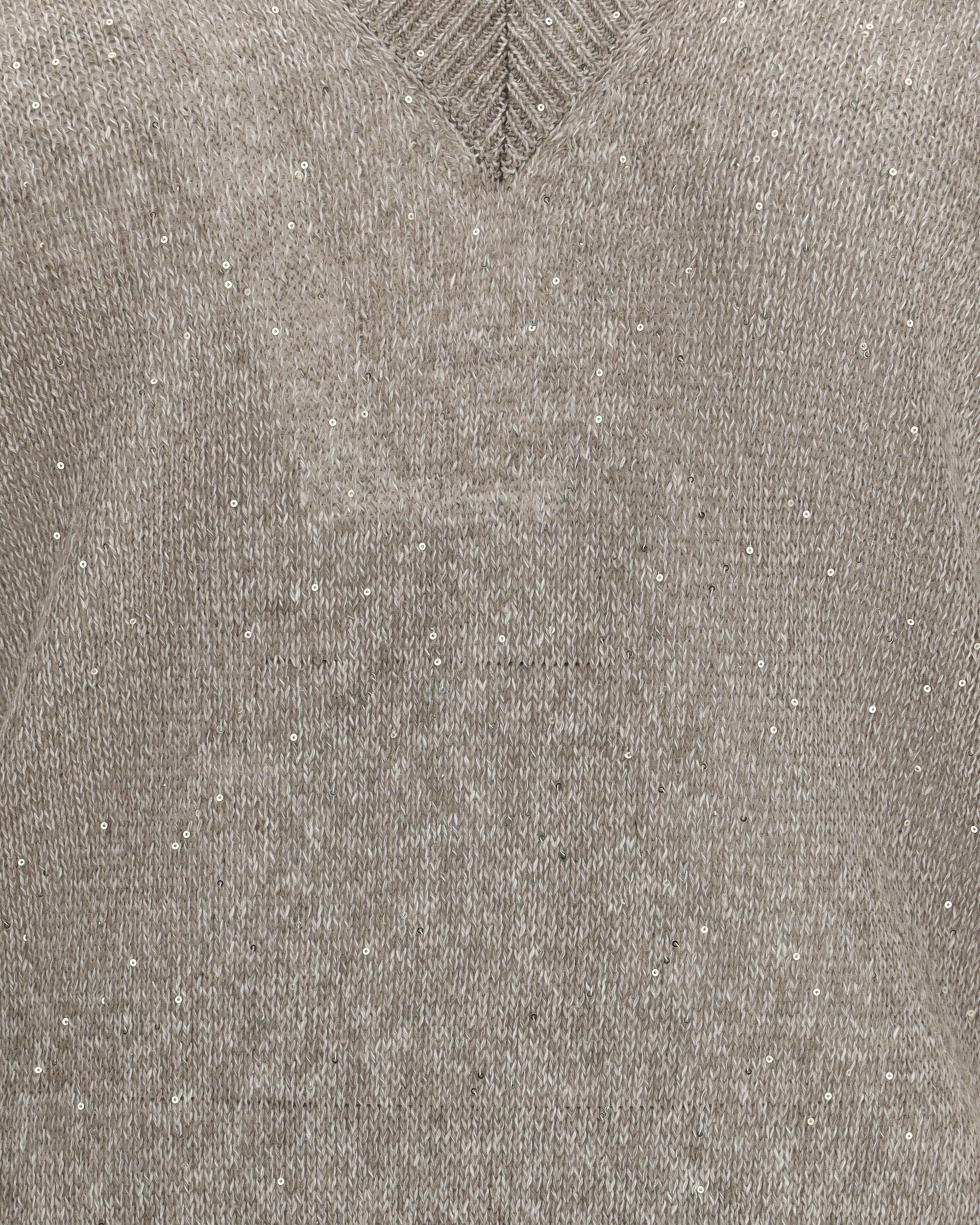 Brunello Cucinelli Sparkling Linen V-Neck T-Shirt