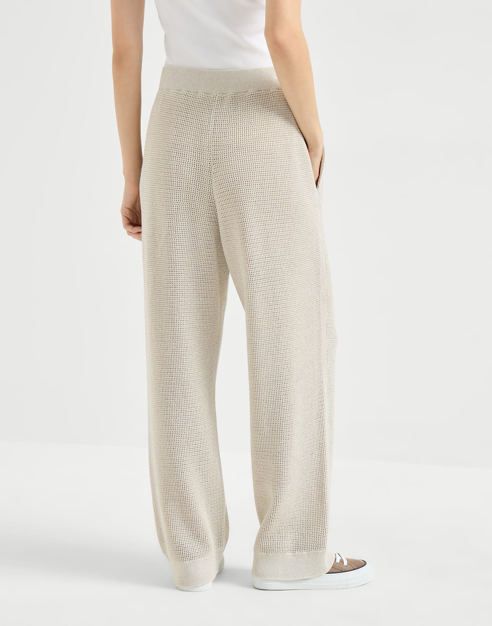 Brunello Cucinelli Sparkling Net Knit Trousers