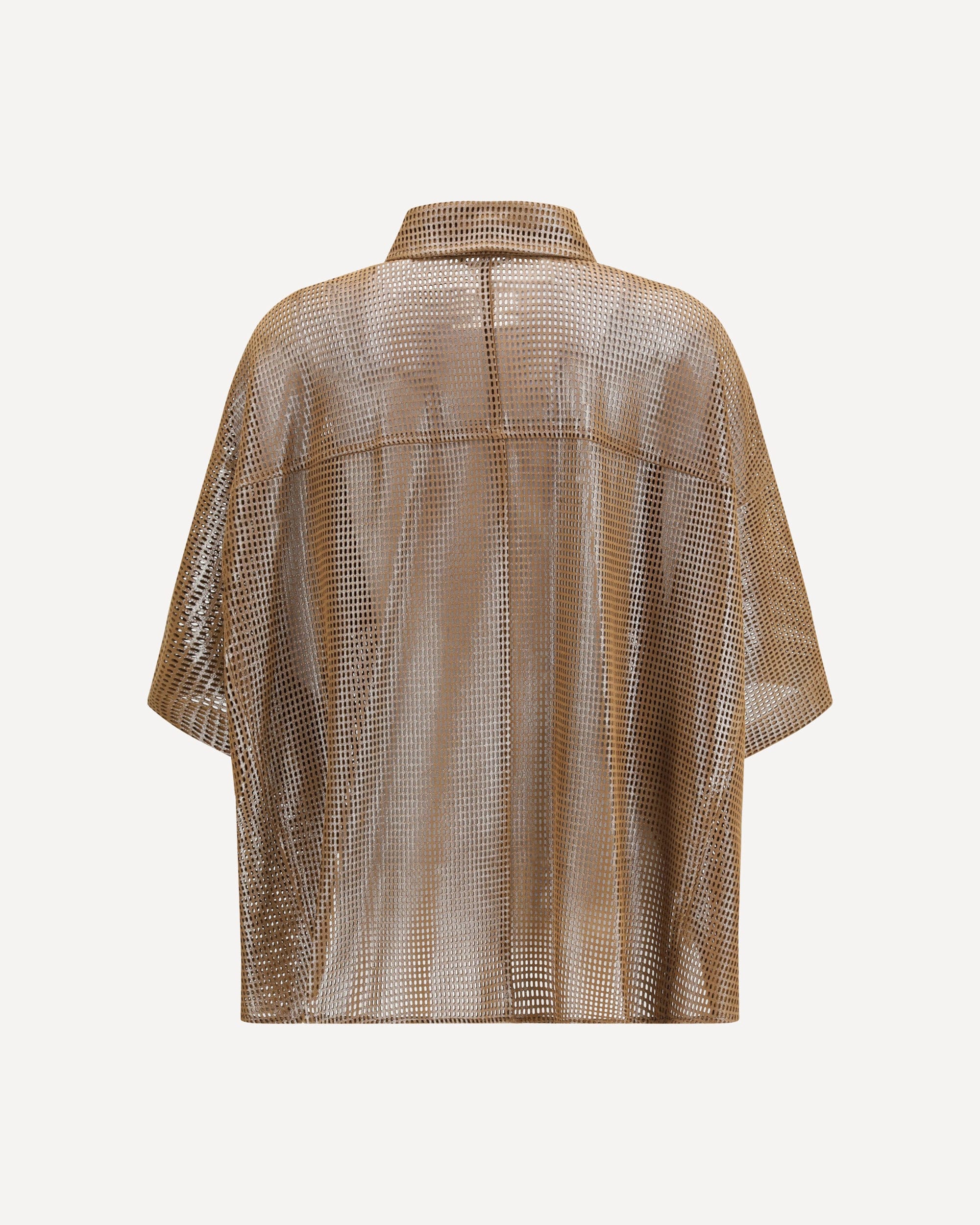 Brunello Cucinelli Sparkling Net Leather Shirt