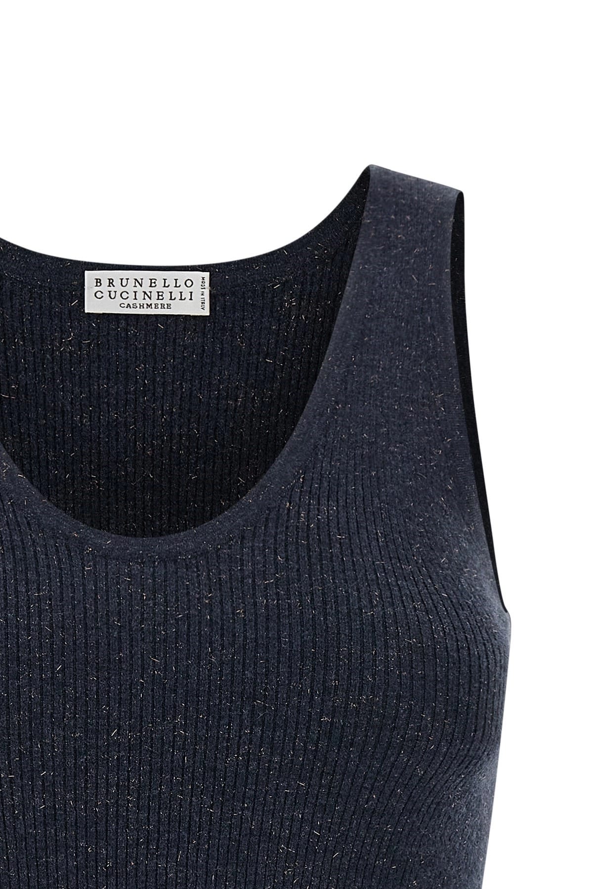 Brunello Cucinelli Brunello Cucinelli Sparkling Ribbed Cashmere Tank Top
