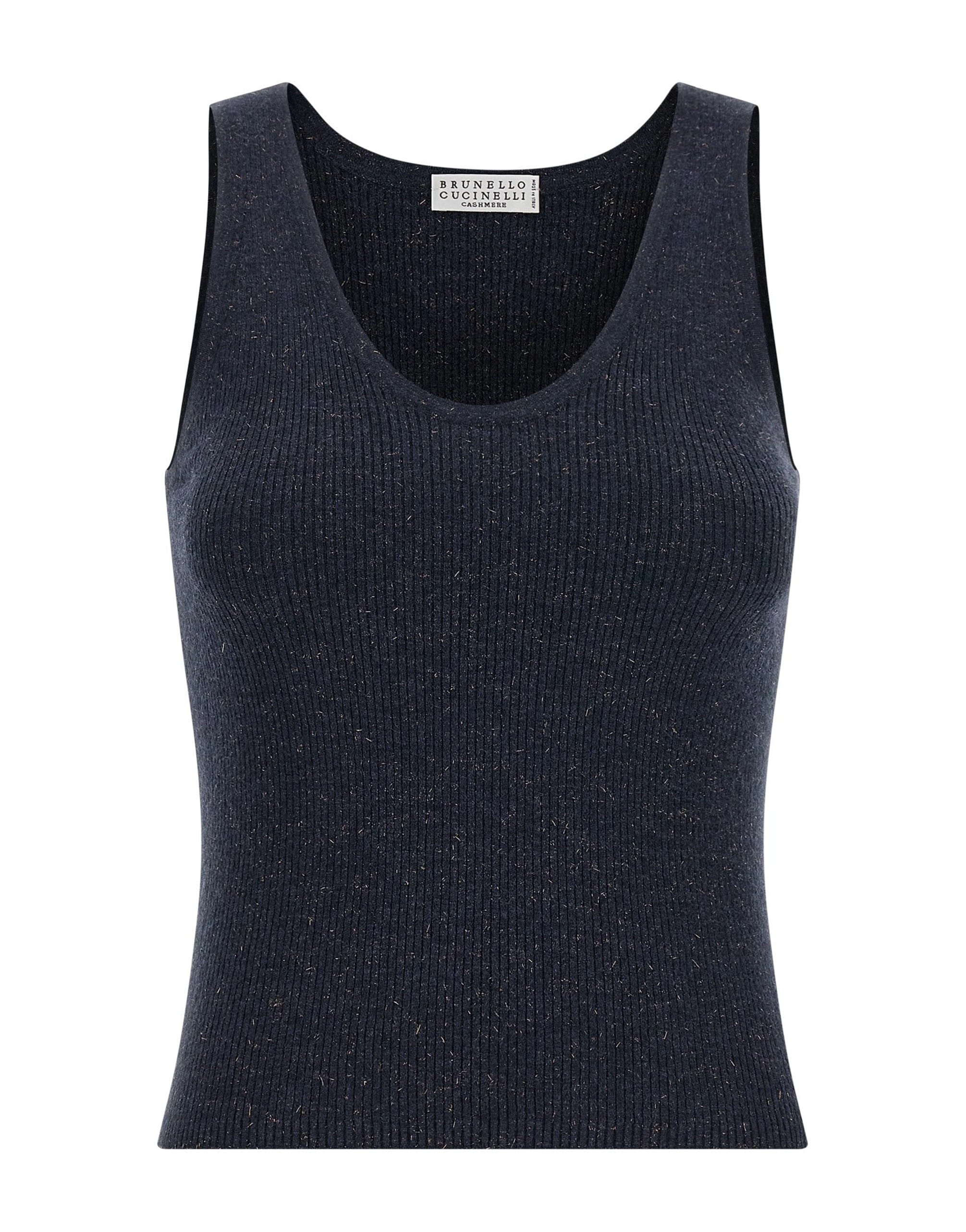 Brunello Cucinelli Brunello Cucinelli Sparkling Ribbed Cashmere Tank Top