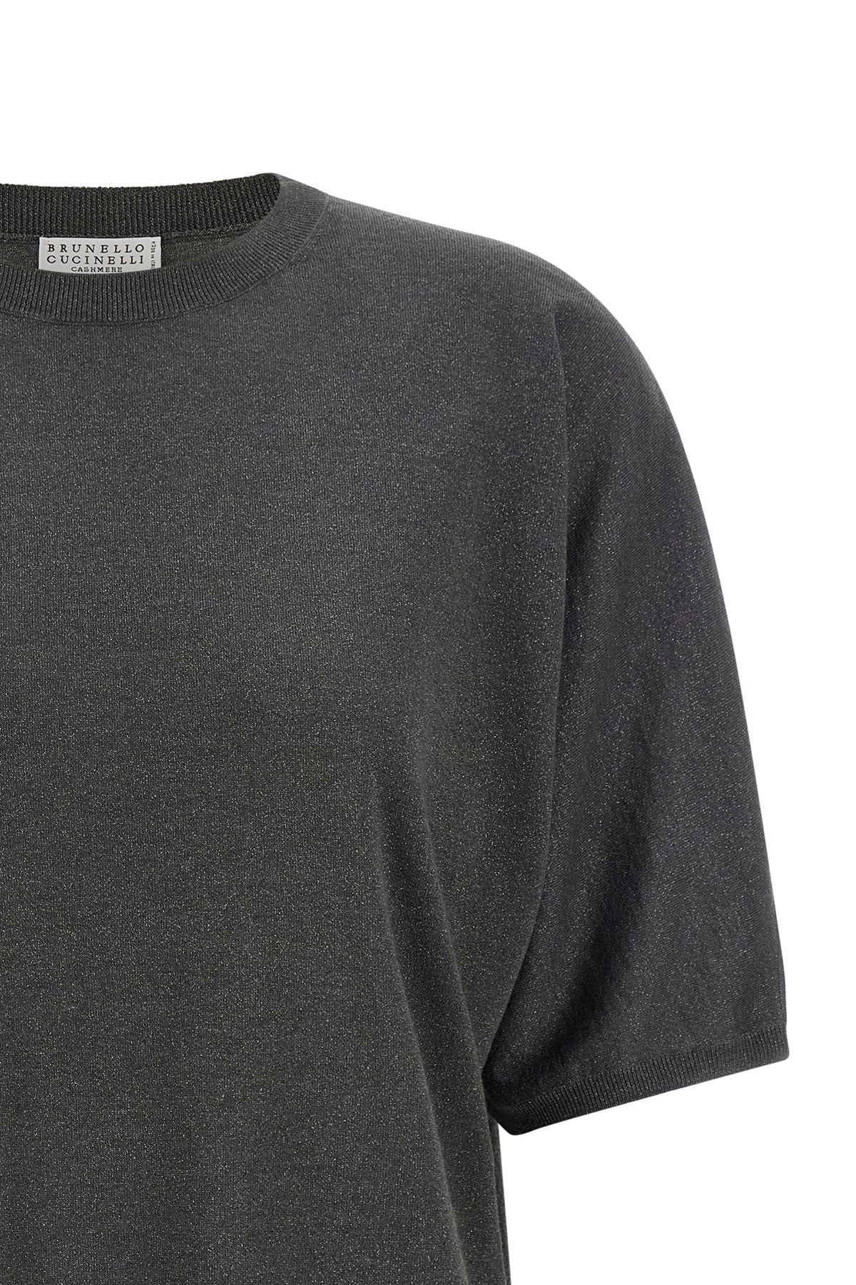 Brunello Cucinelli Sparkling Short-Sleeve Sweater