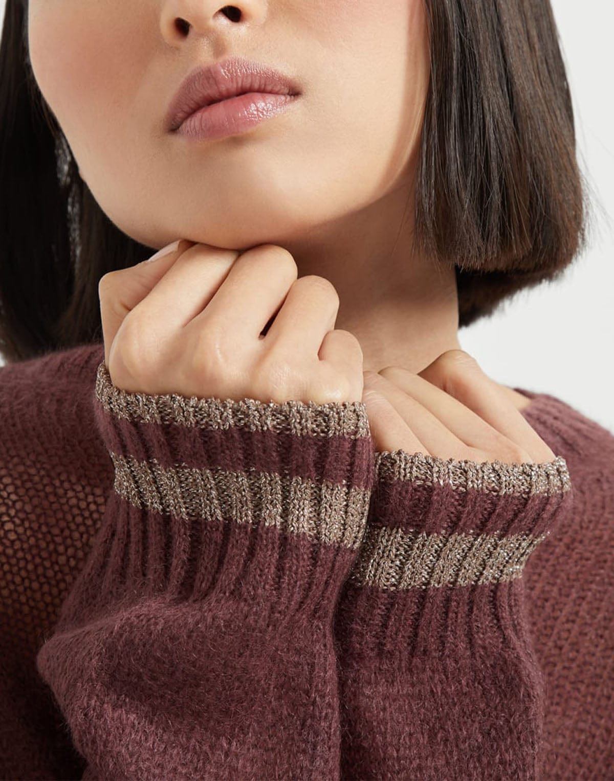 Brunello Cucinelli Sparkling Striped Cuffs Sweater | Sendegaro BE