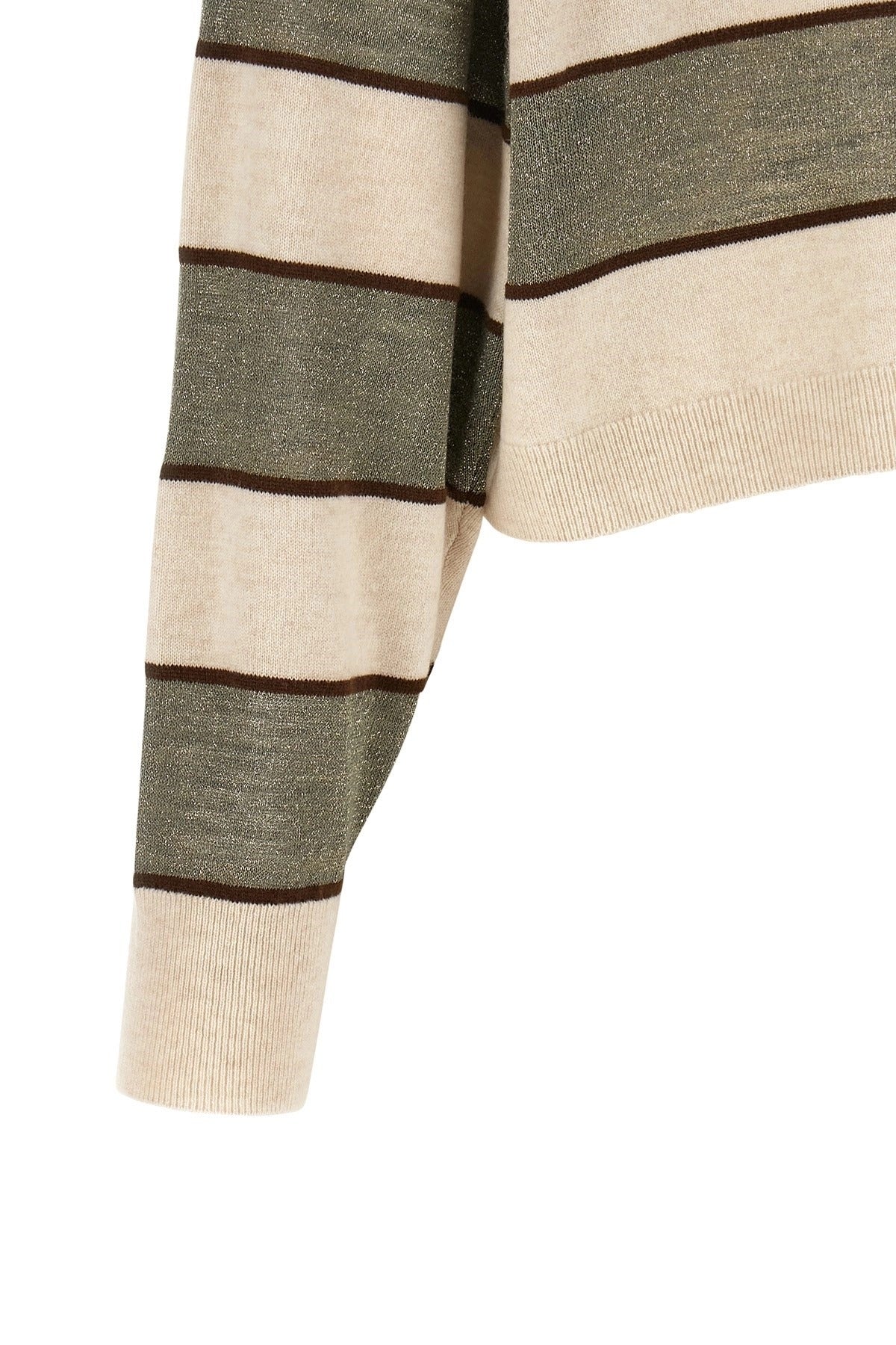 Brunello Cucinelli poloshirt met glinsterende strepen