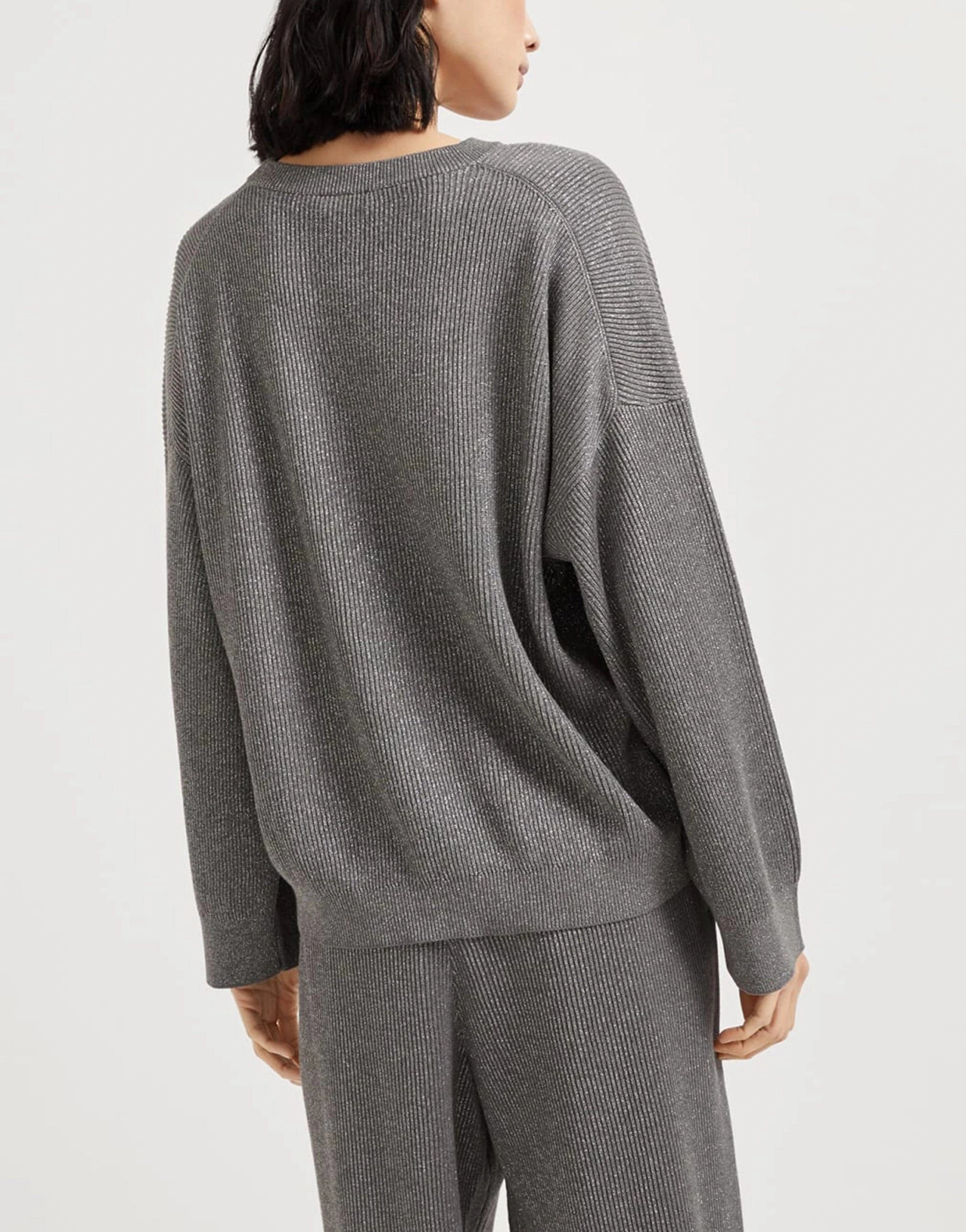 Brunello Cucinelli Sparkling Vanisé English Rib Sweater Brunello Cucinelli Sparkling Vanisé English Rib Sweater