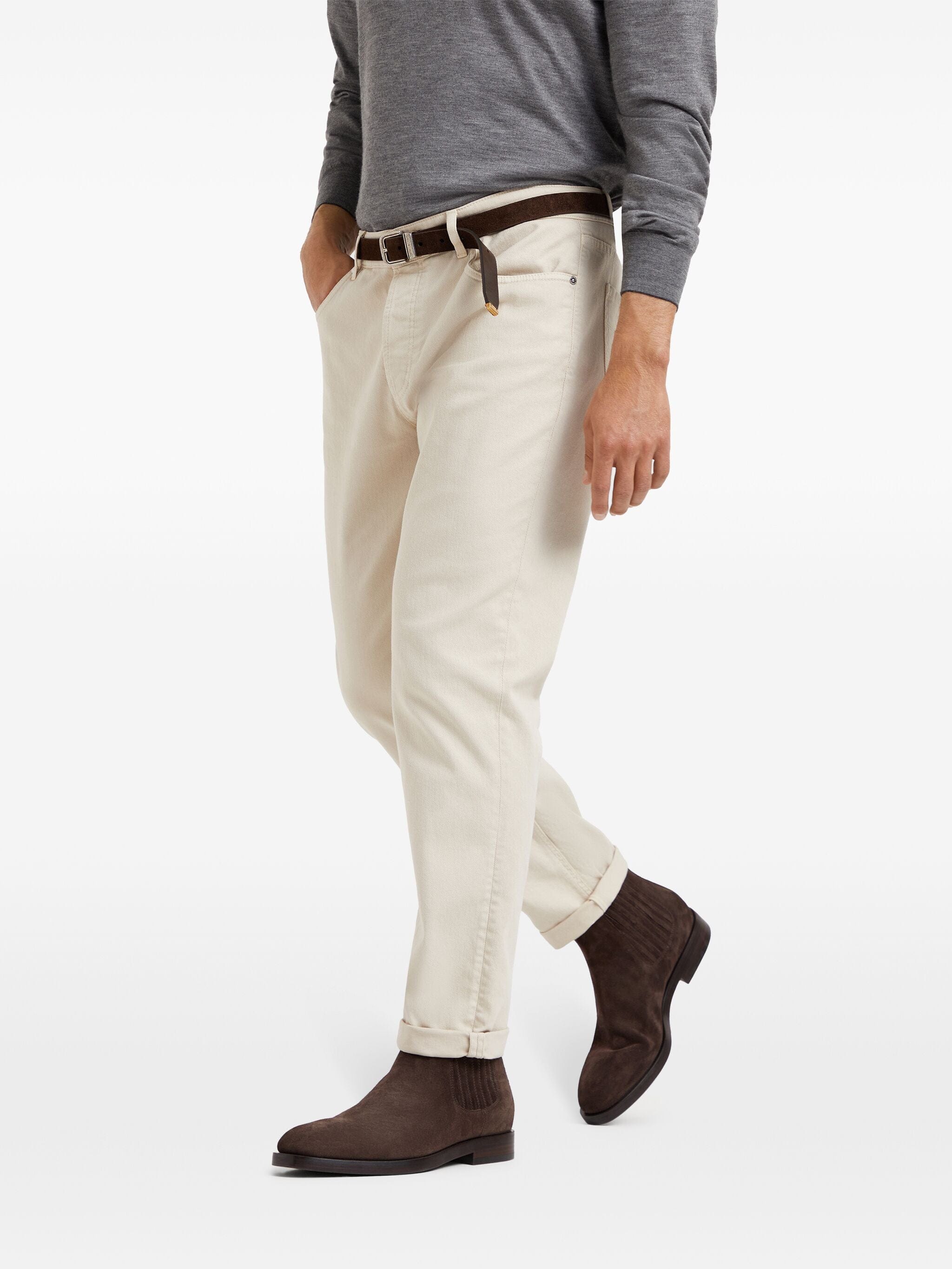 Brunello Cucinelli Straight-Leg Stretch-Cotton Pants